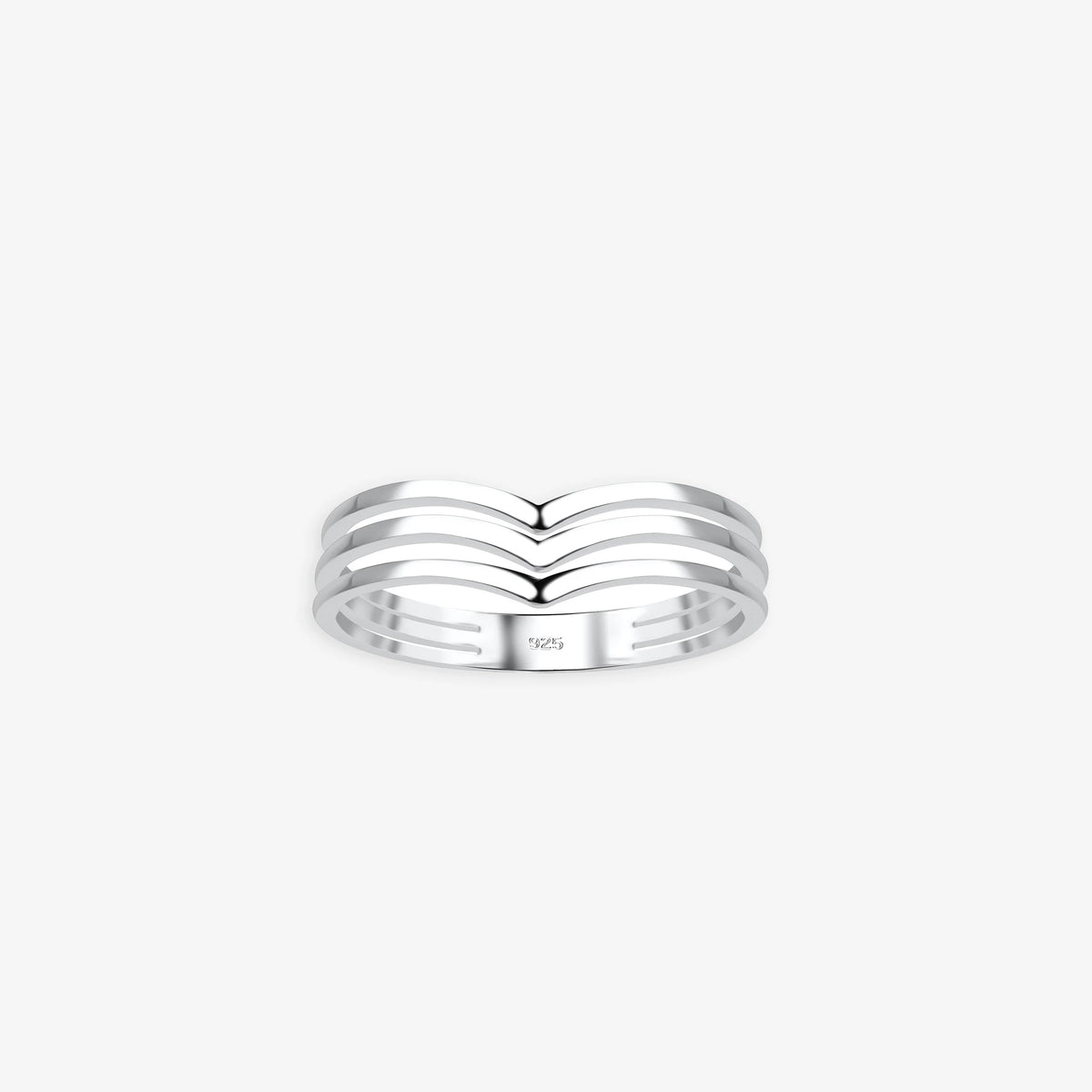 Double Chevron Ring 925 SΓΈlv
