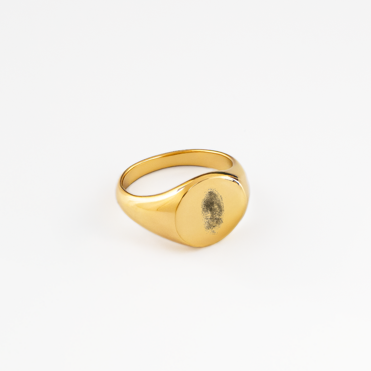 Indgraveret Fingeraftryk og Navn Classic Ring