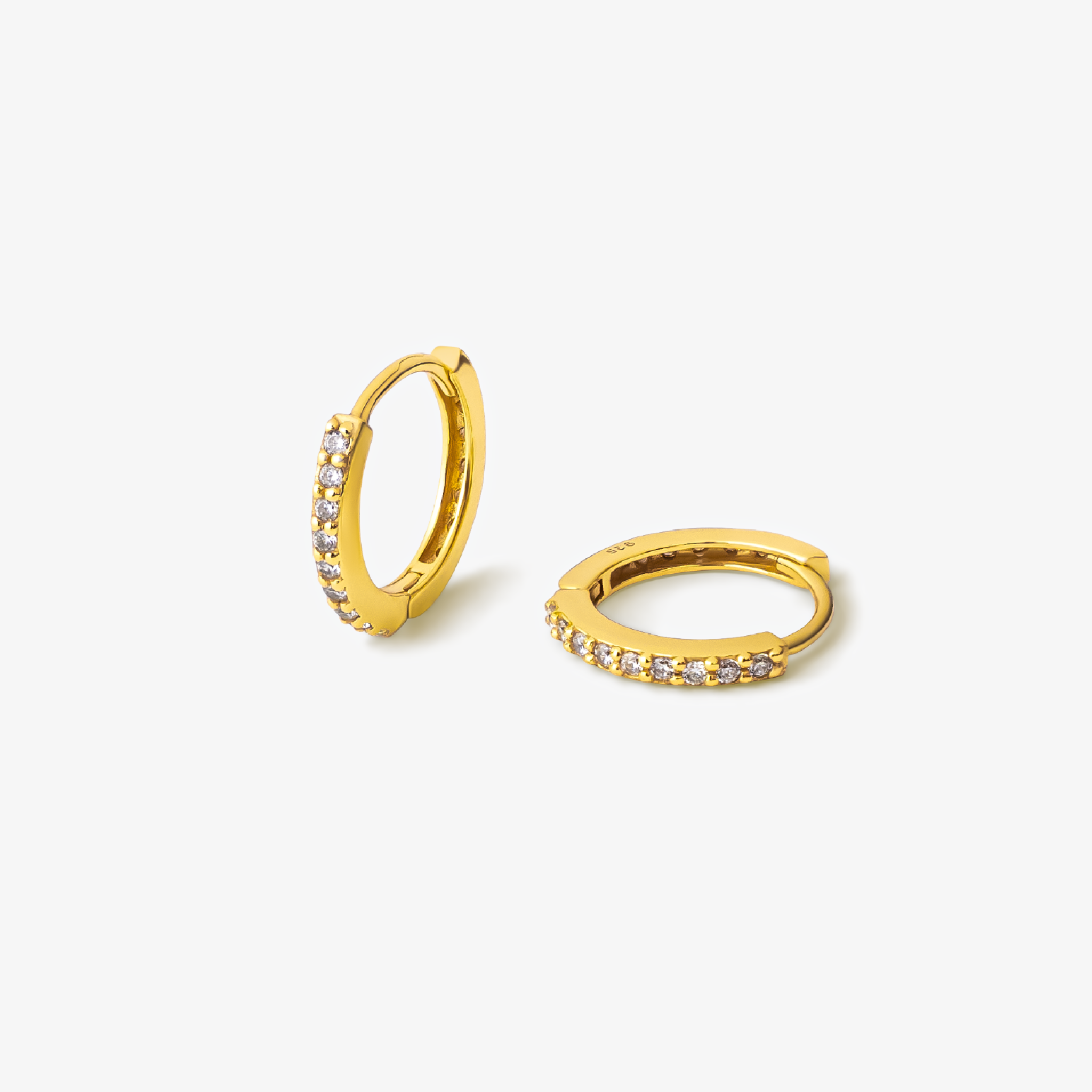 Kristall Creolen 11 mm goldbeschichtet