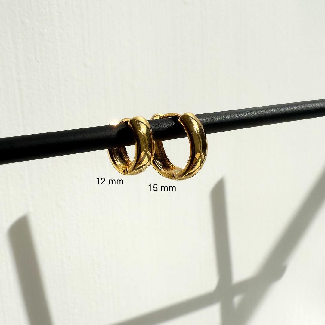 Dicke Creolen 12 mm Vergoldet