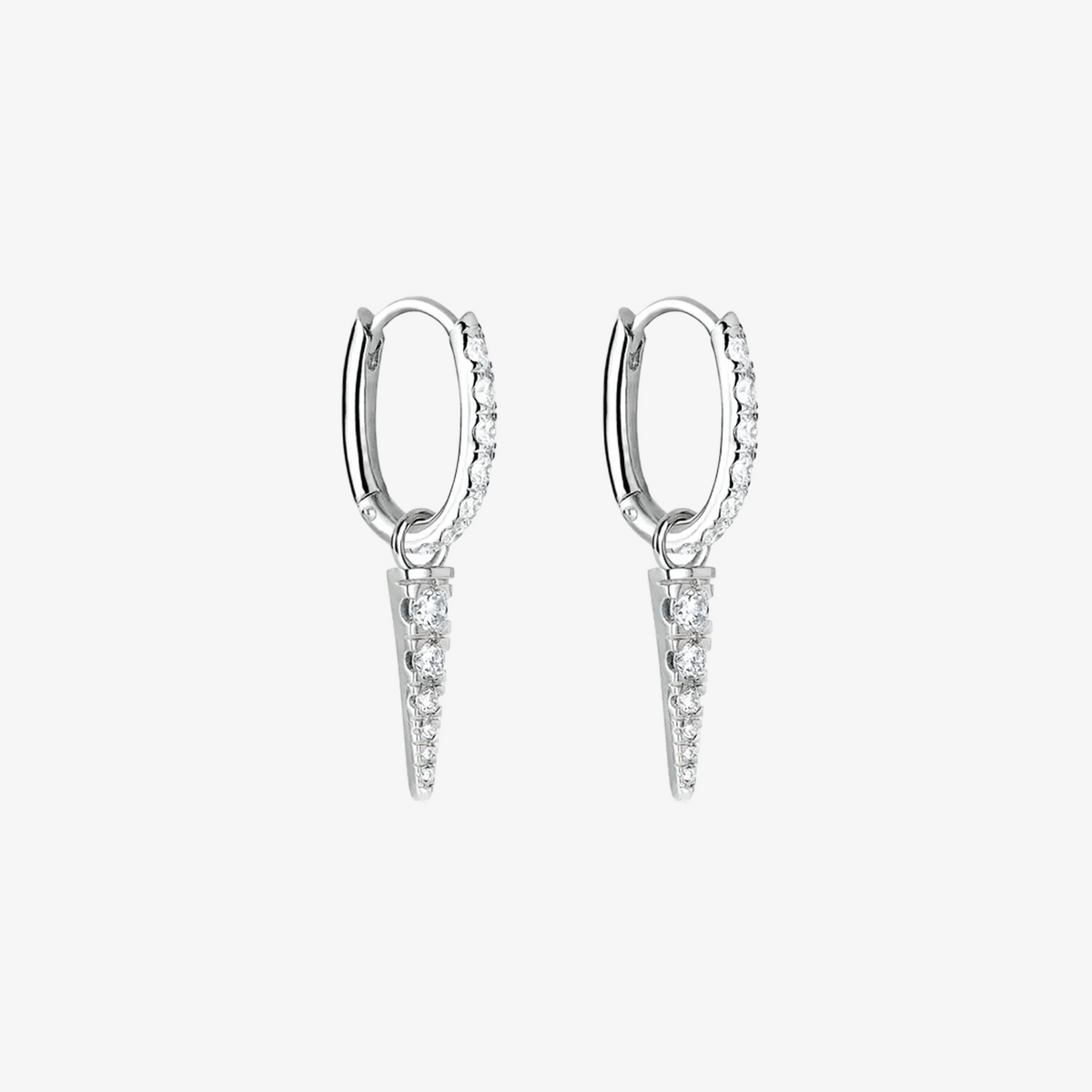 Essentials Krystal Hoop Sølvbelagt Double