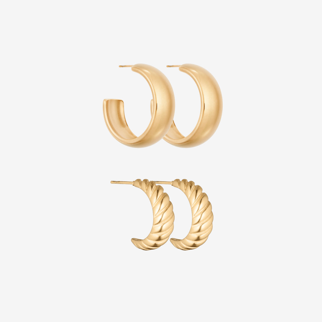 Doppeltes Ohrring Set: 2 Ohrringe
