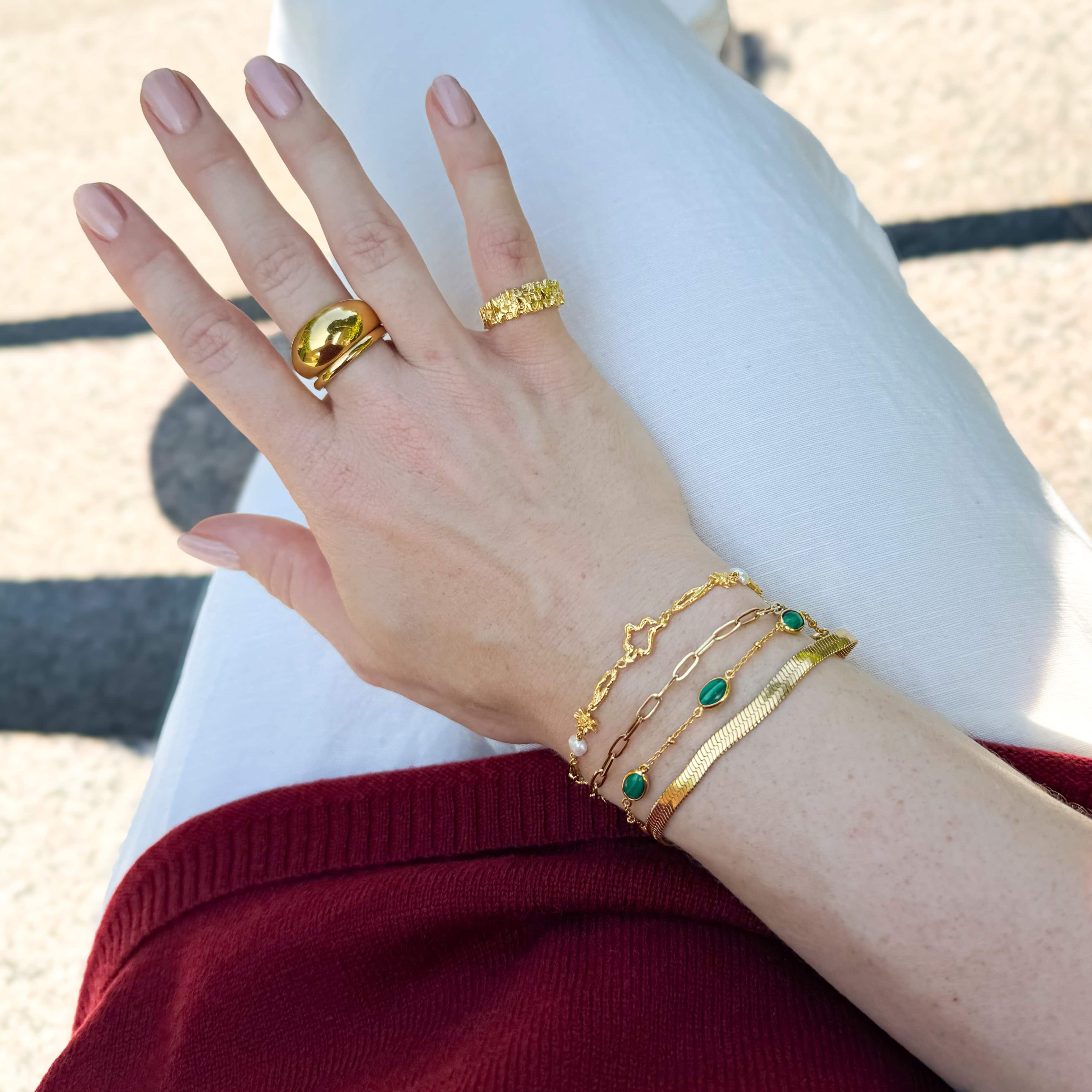 Paperclip Armband vergoldet