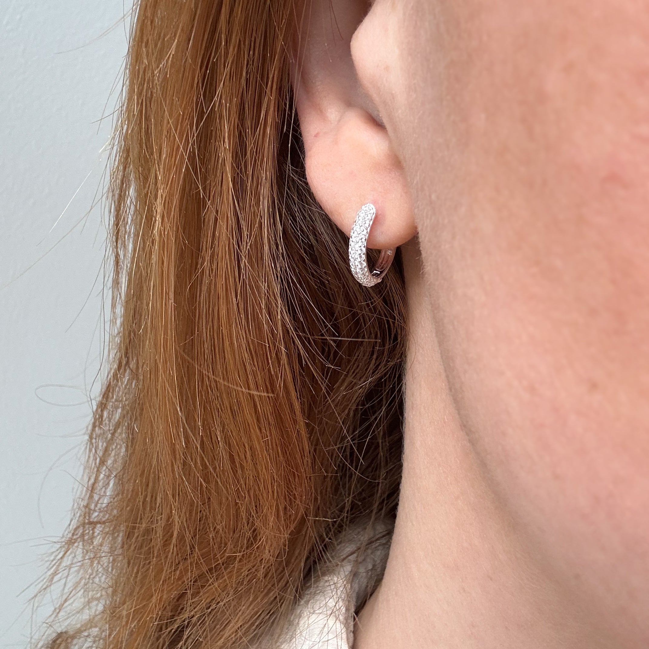 Kristall Hoops Silber