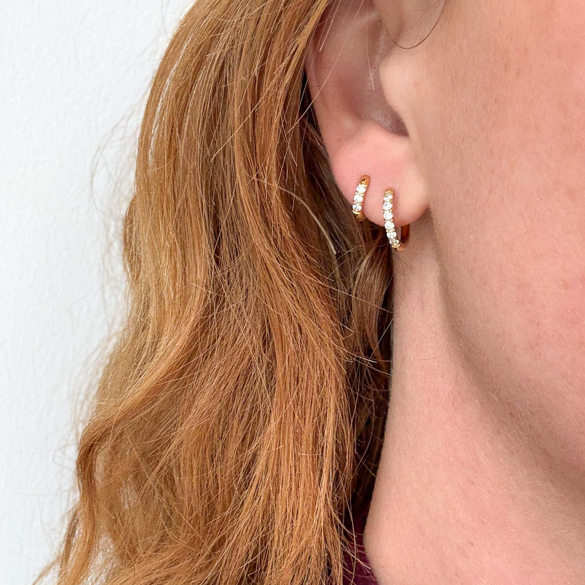 Krystal Øreringe 18K Guldbelagt 6mm