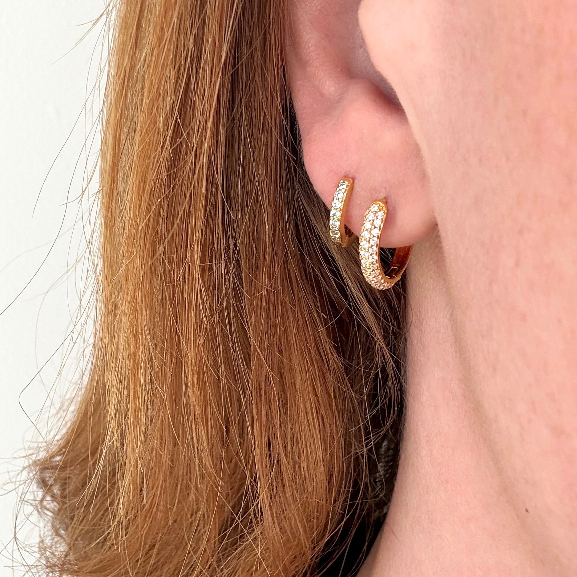 Kristall Hoops Vergoldet