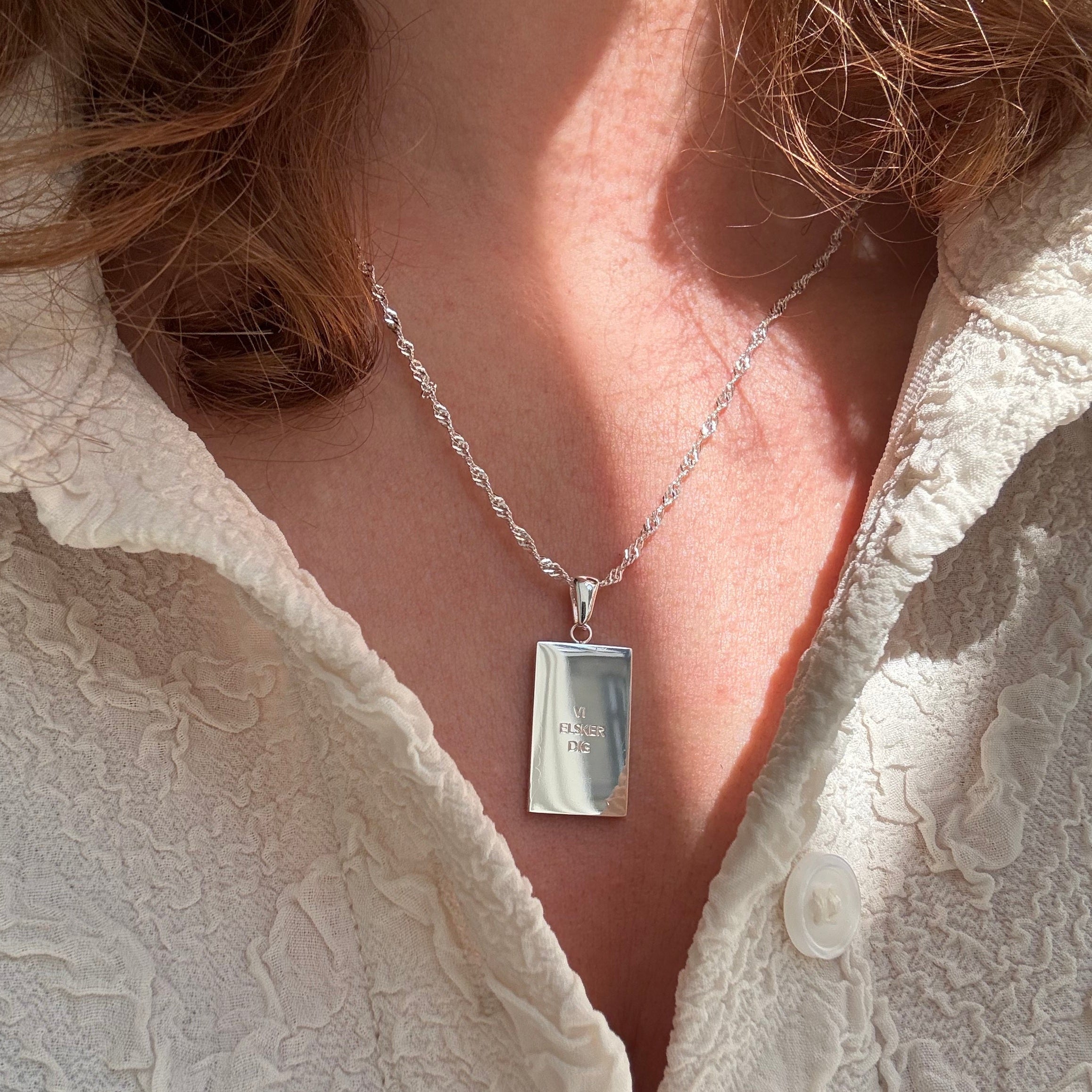 Gravierte Muttertags-Silber-Halskette