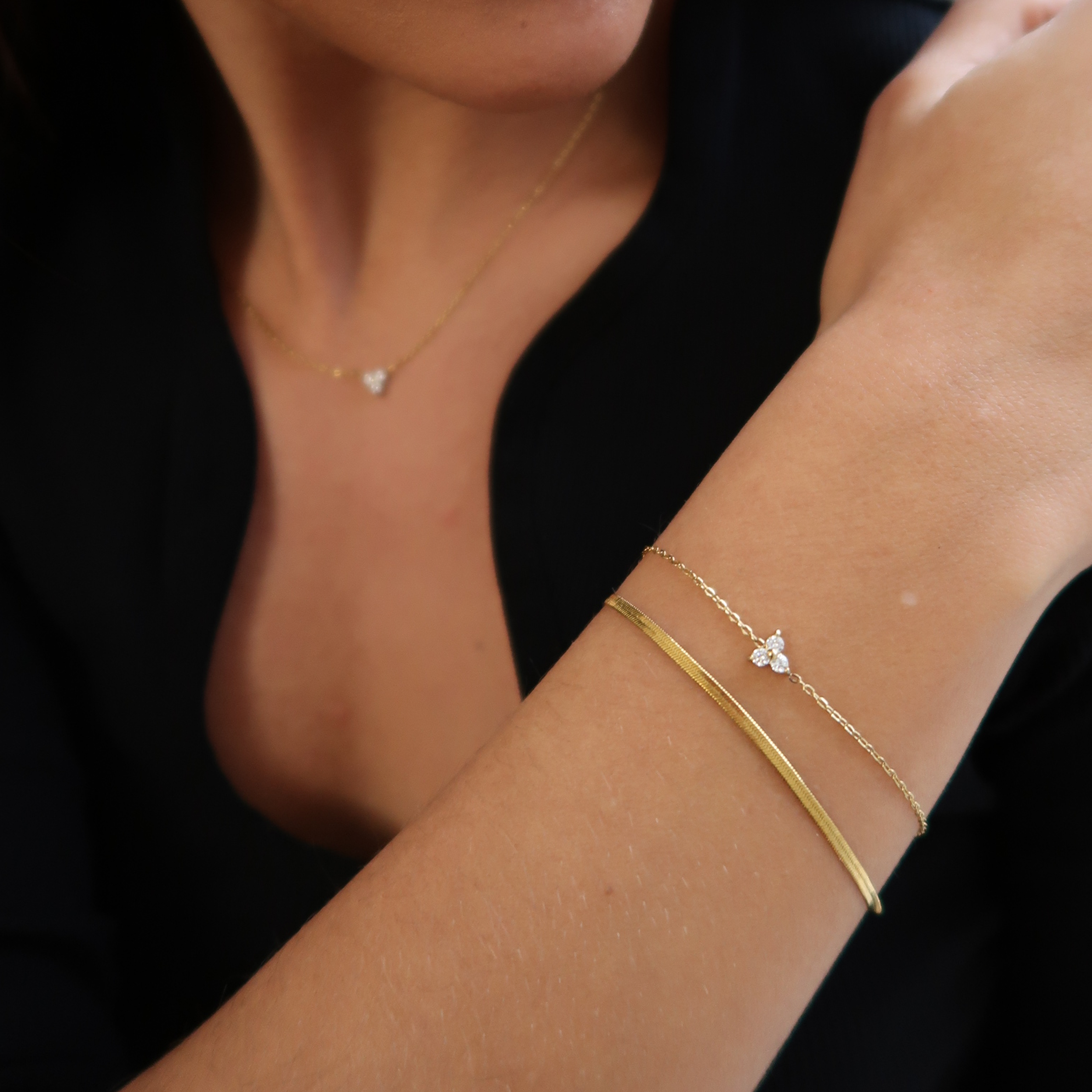 Trinity Krystal Armband vergoldet