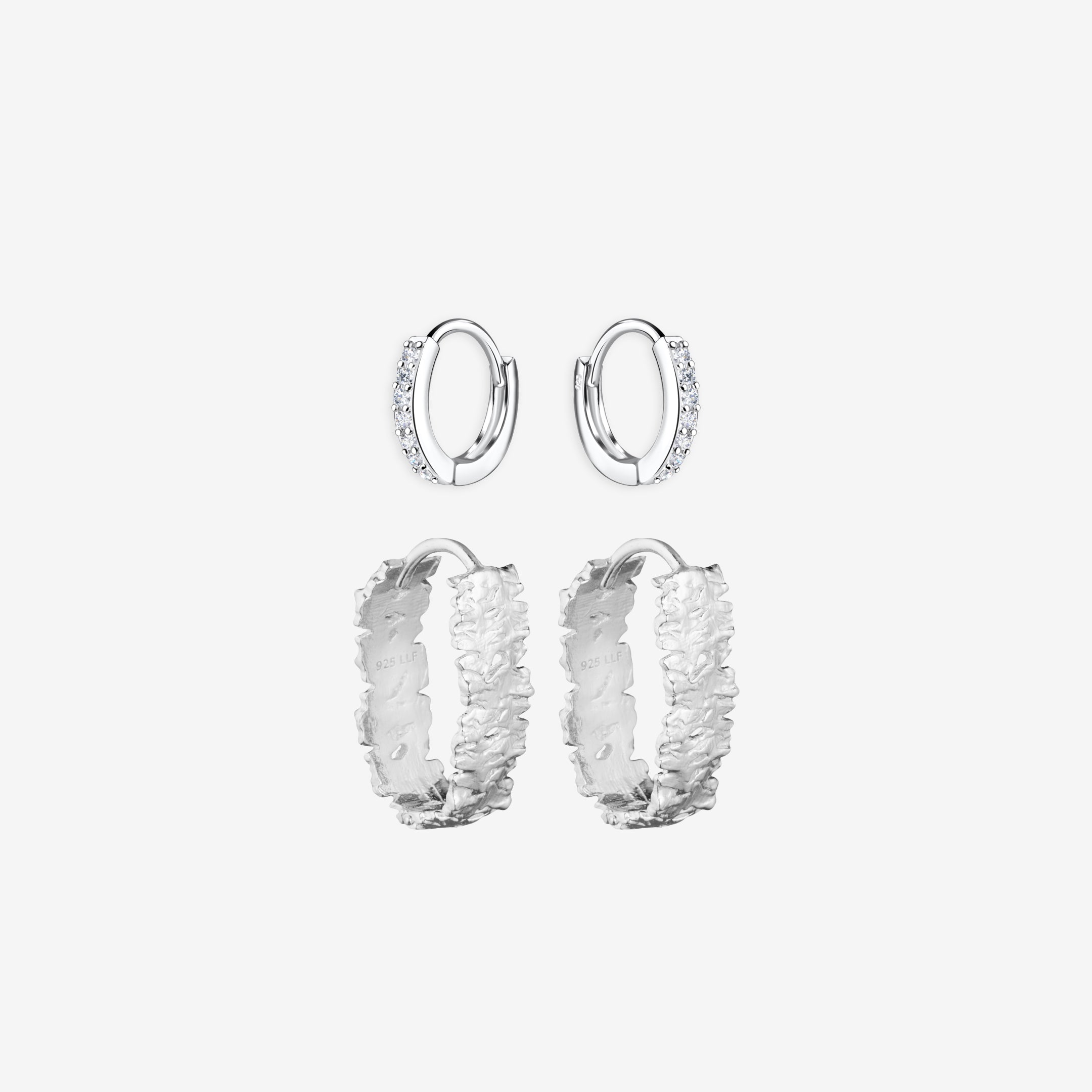 Kristall Magma Rock Silber Set
