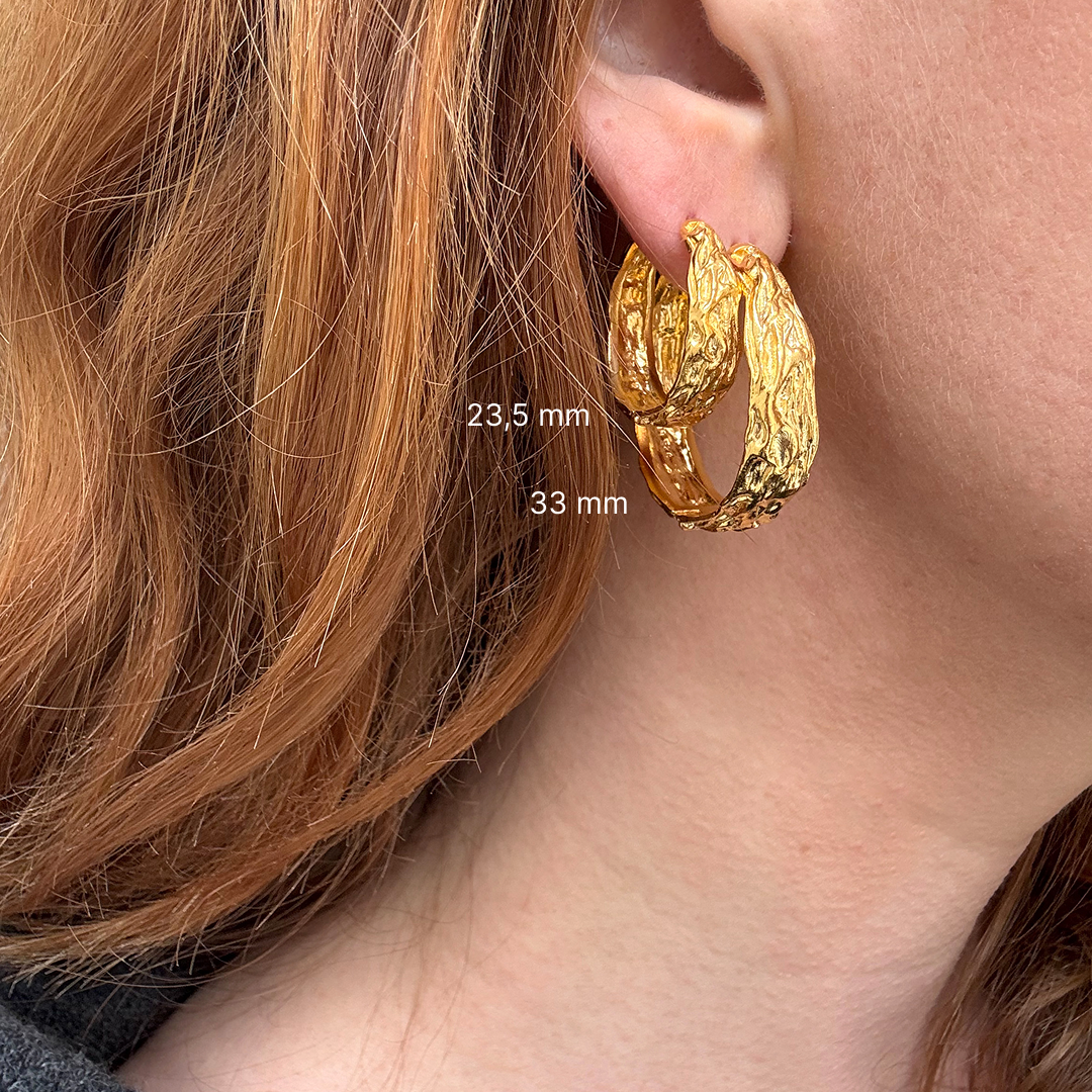 Melted Hoop 33 mm vergoldet