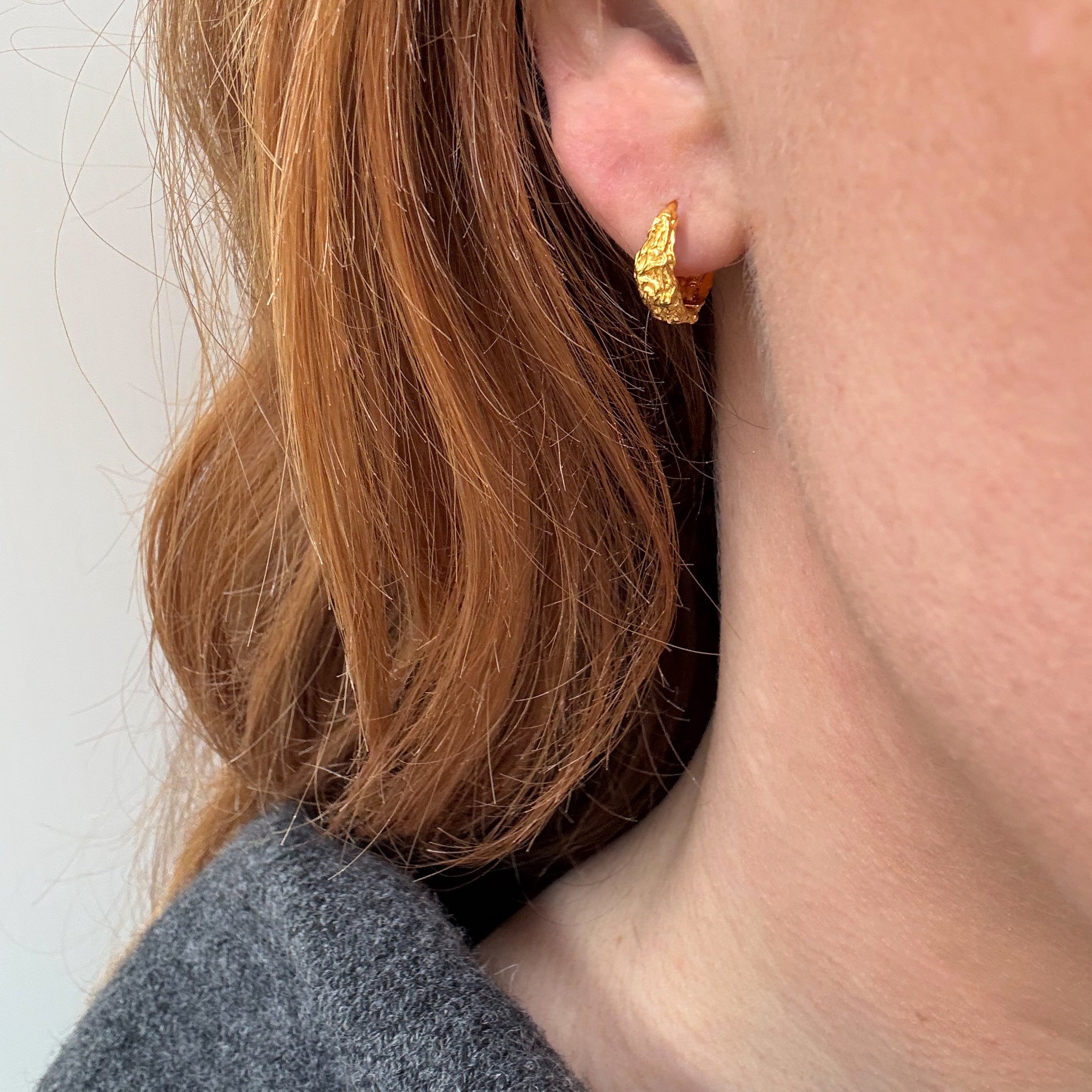 Melted Hoop 12 mm vergoldet