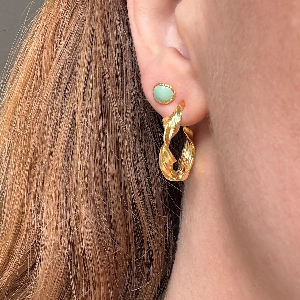 Chunky Twisted Hoop vergoldet