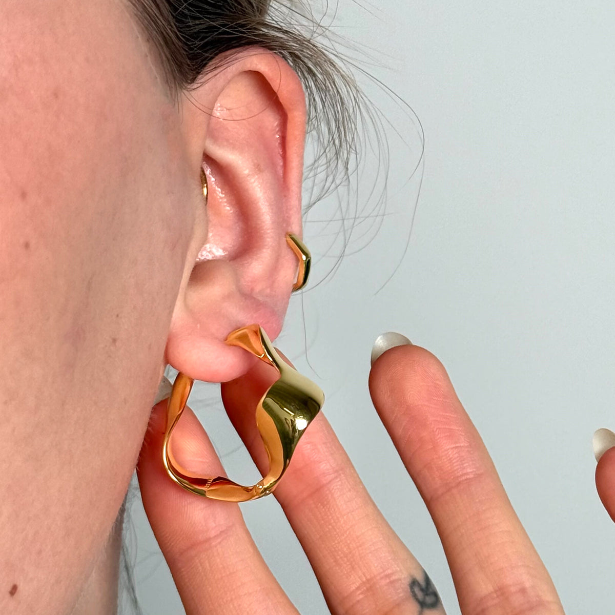 Bangles og Wave Sæt: 2 armbånd & 1 ørering