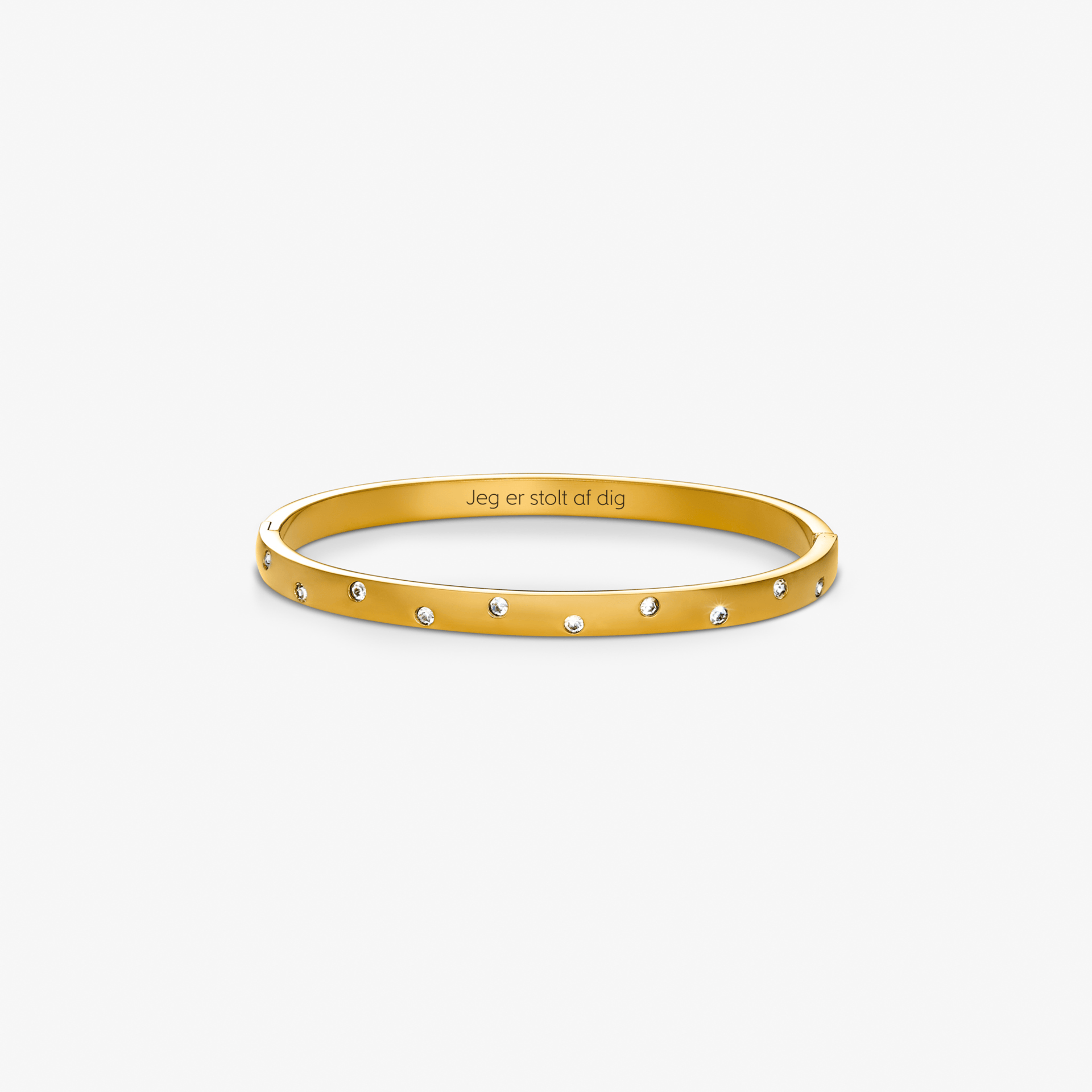 Flow Krystal Dot Armbånd Guldbelagt m. indgravering