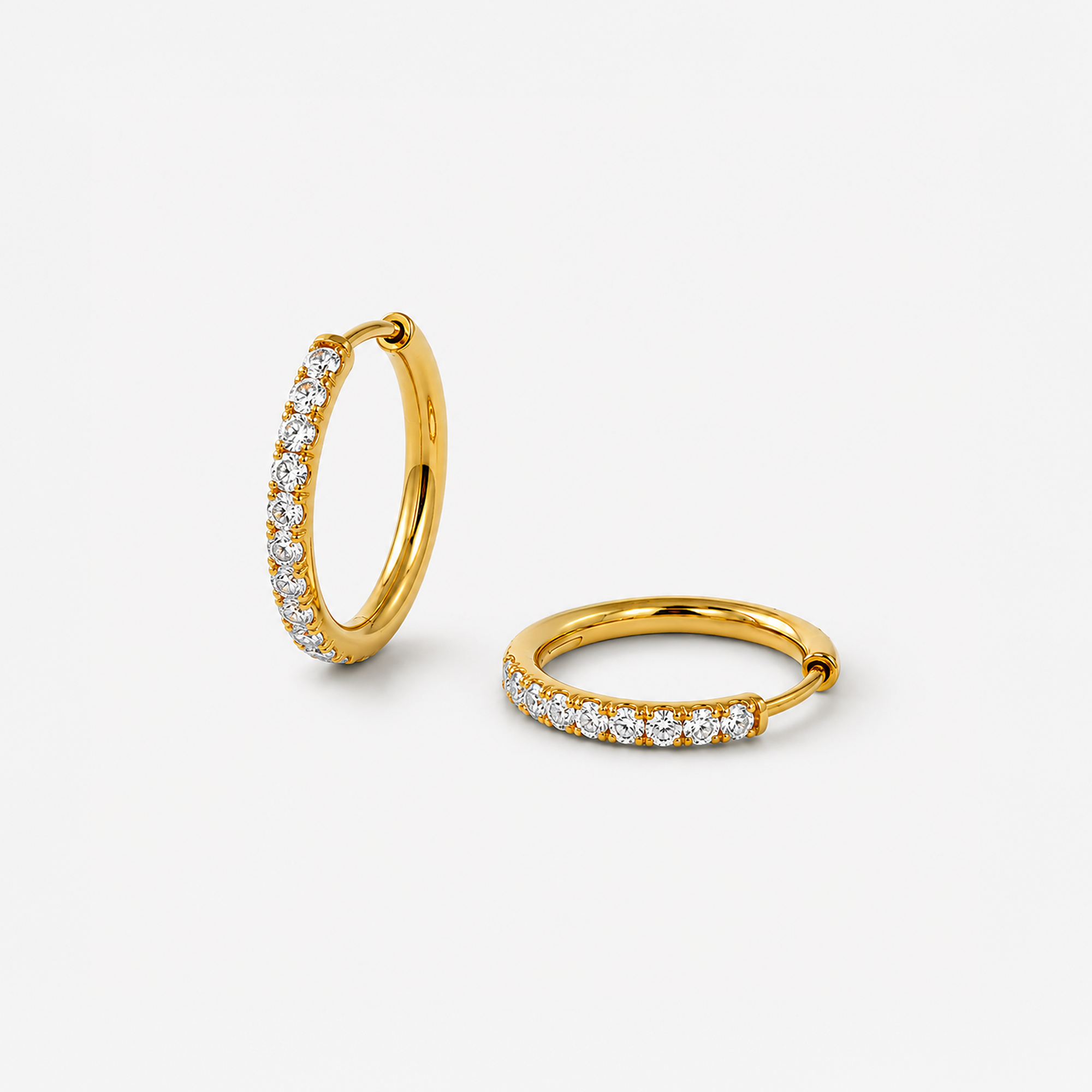 Kristall Ohrringe 18K vergoldet 12mm