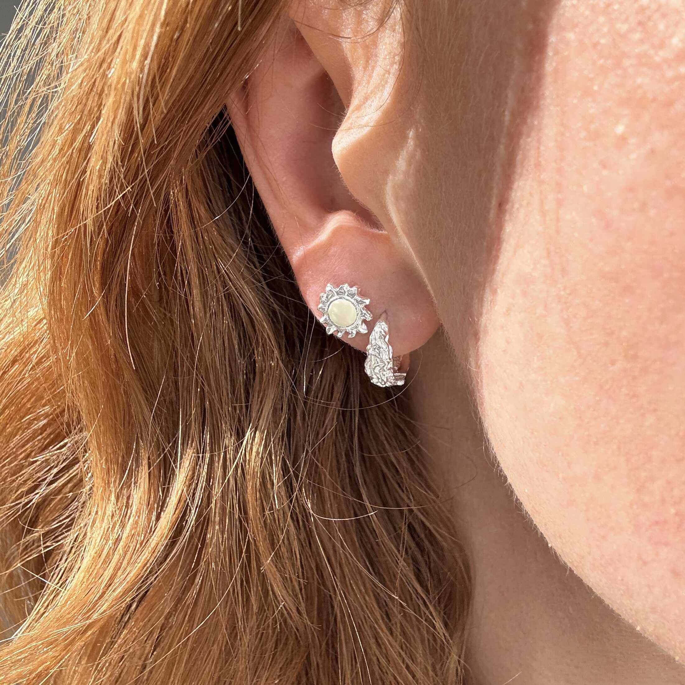 Melted Hoop 12 mm Silber
