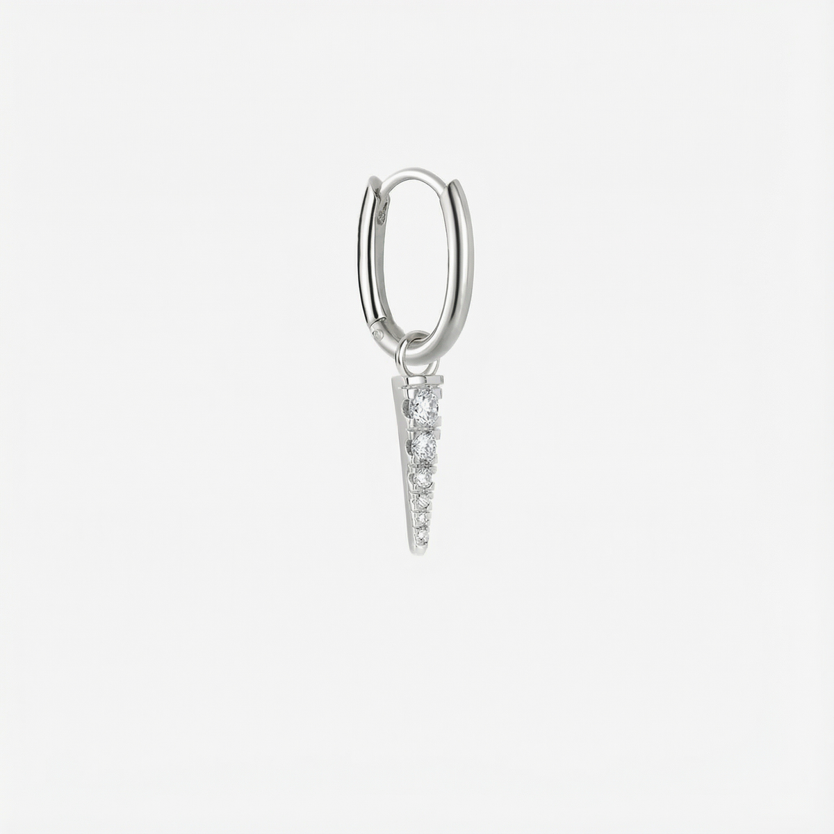 Essential Hoop og Edge Krystal Drop Sølvbelagt