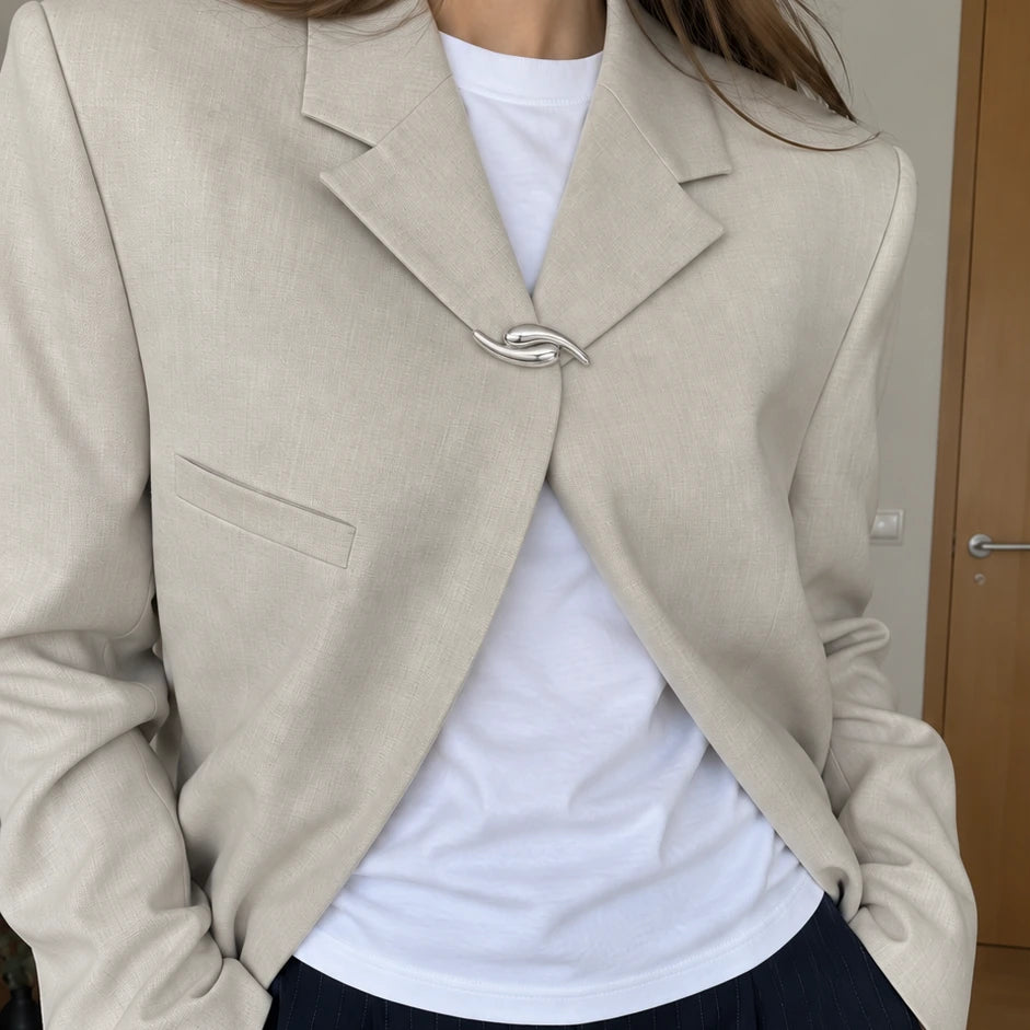 Mercury Brosche versilbert — Blazer schließen