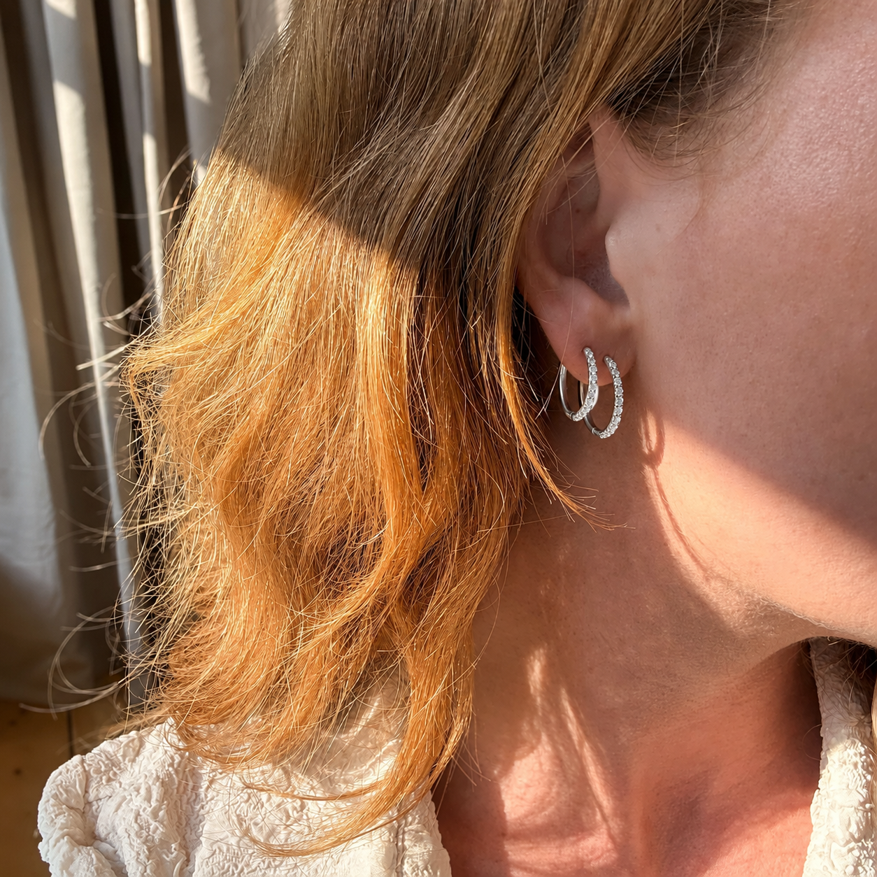 Kristall Ohrringe versilbert 16mm