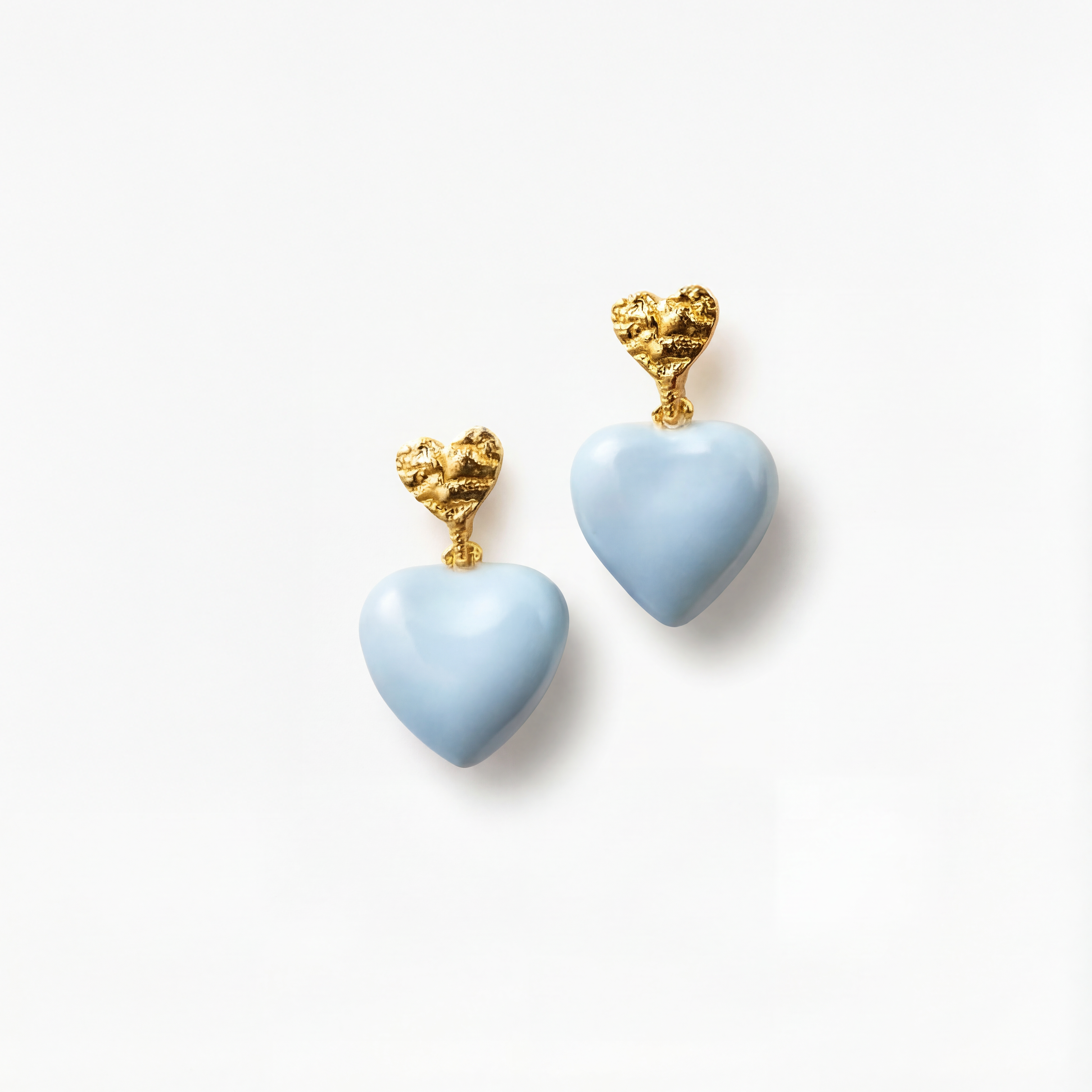 Blaues Herz Stecker vergoldet