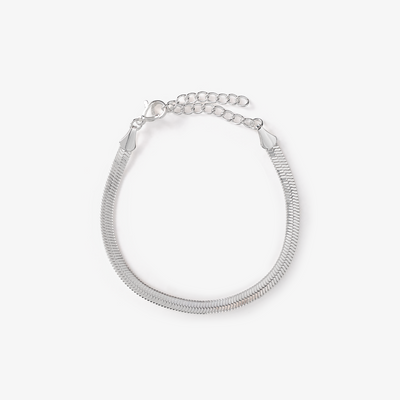 Flad Slange Armbånd 4mm i sølv