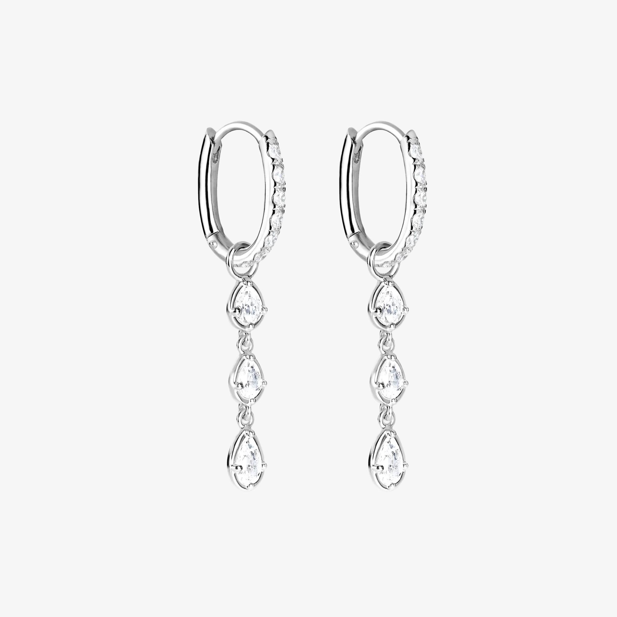 Essential Krystal Hoop und Flow Drop versilbert Double