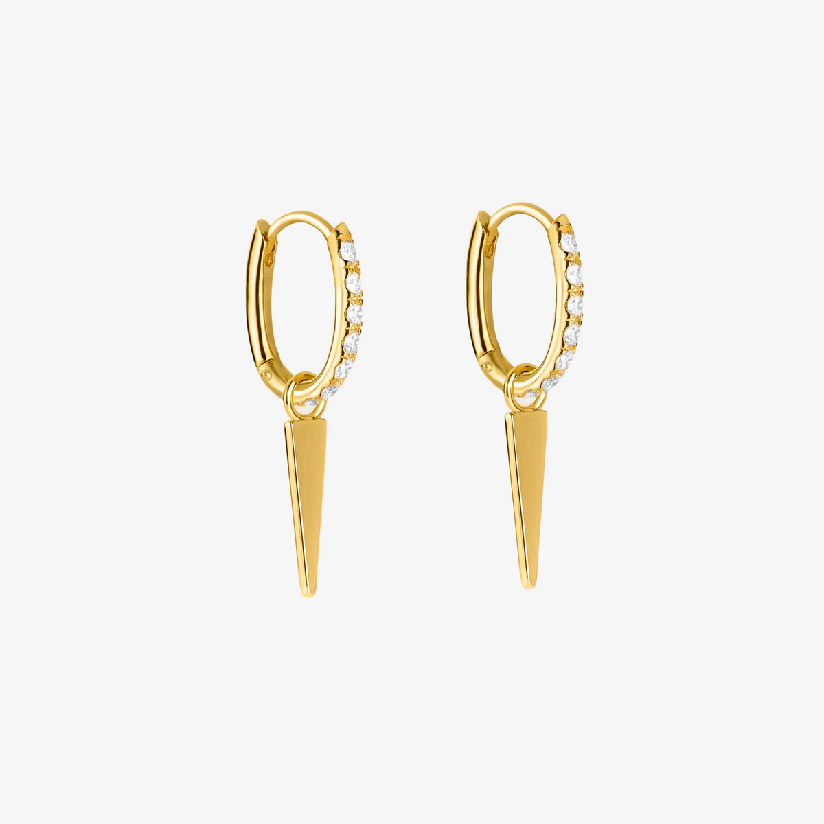 Essential Krystal Hoop og Edge Drop Guldbelagt Double
