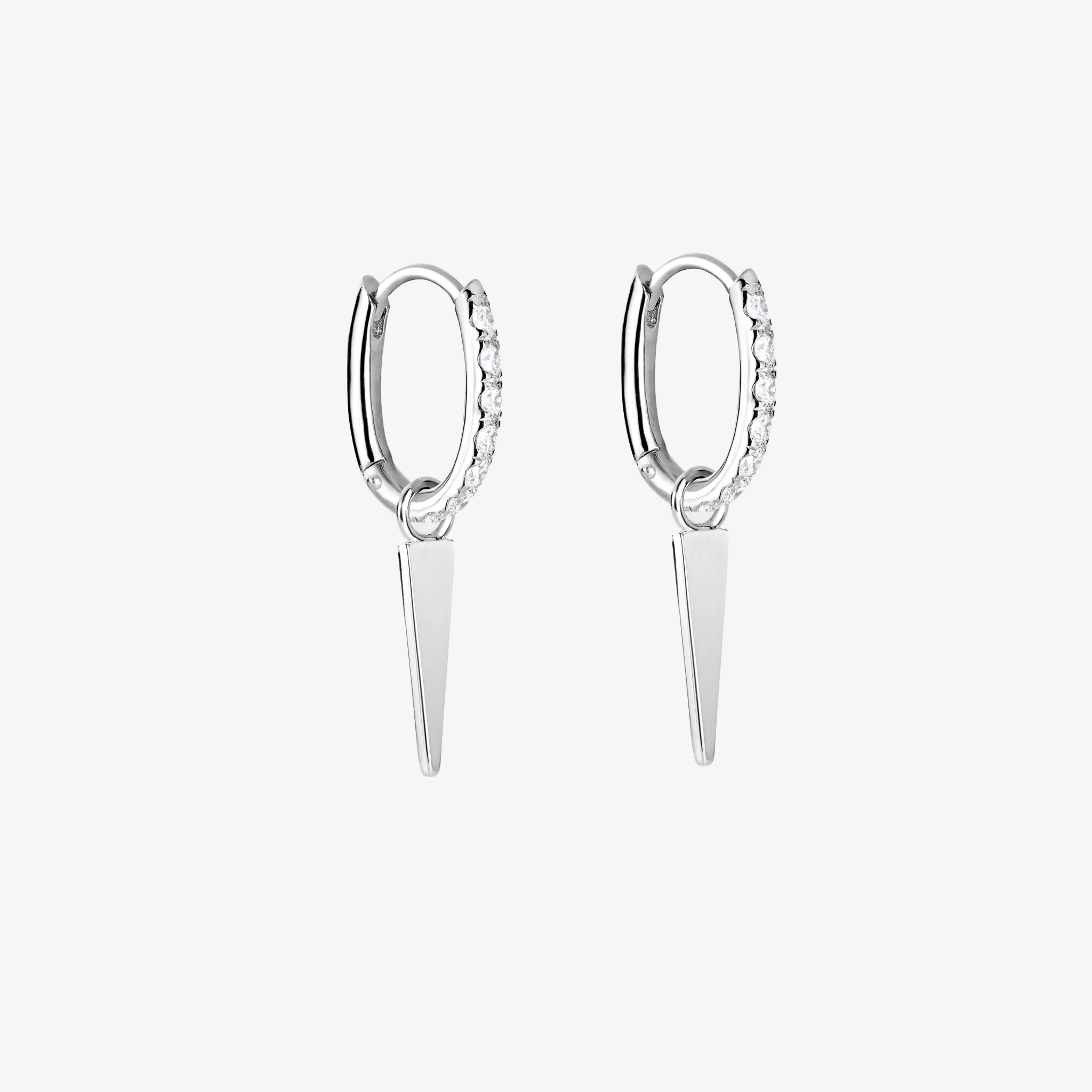 Essential Creolen und Edge Kristall Drop silberfarben doppelt