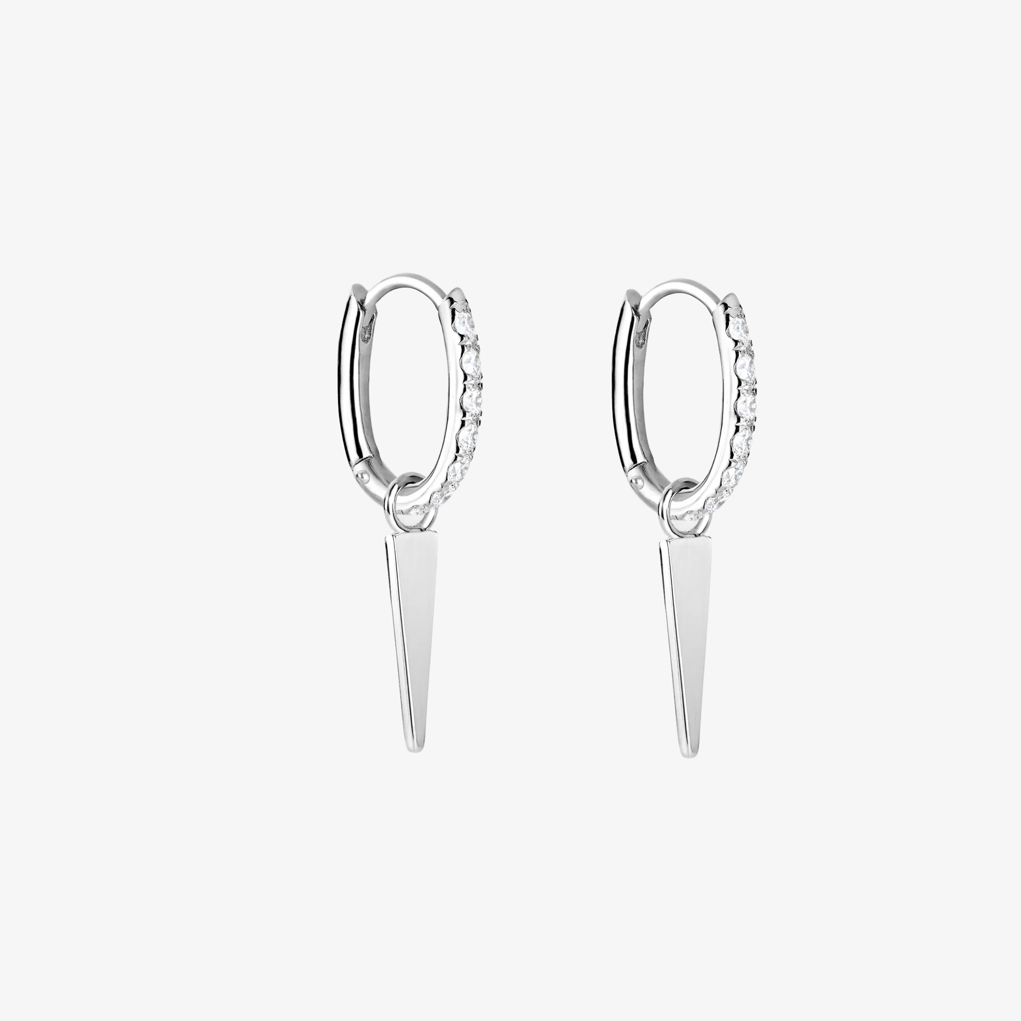 Essential Krystal Hoop und Edge Drop versilbert Double