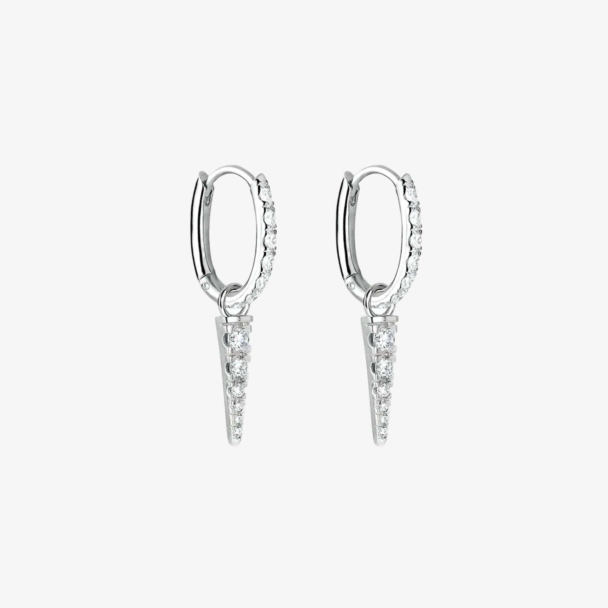 Essentials Krystal Hoop versilbert Double