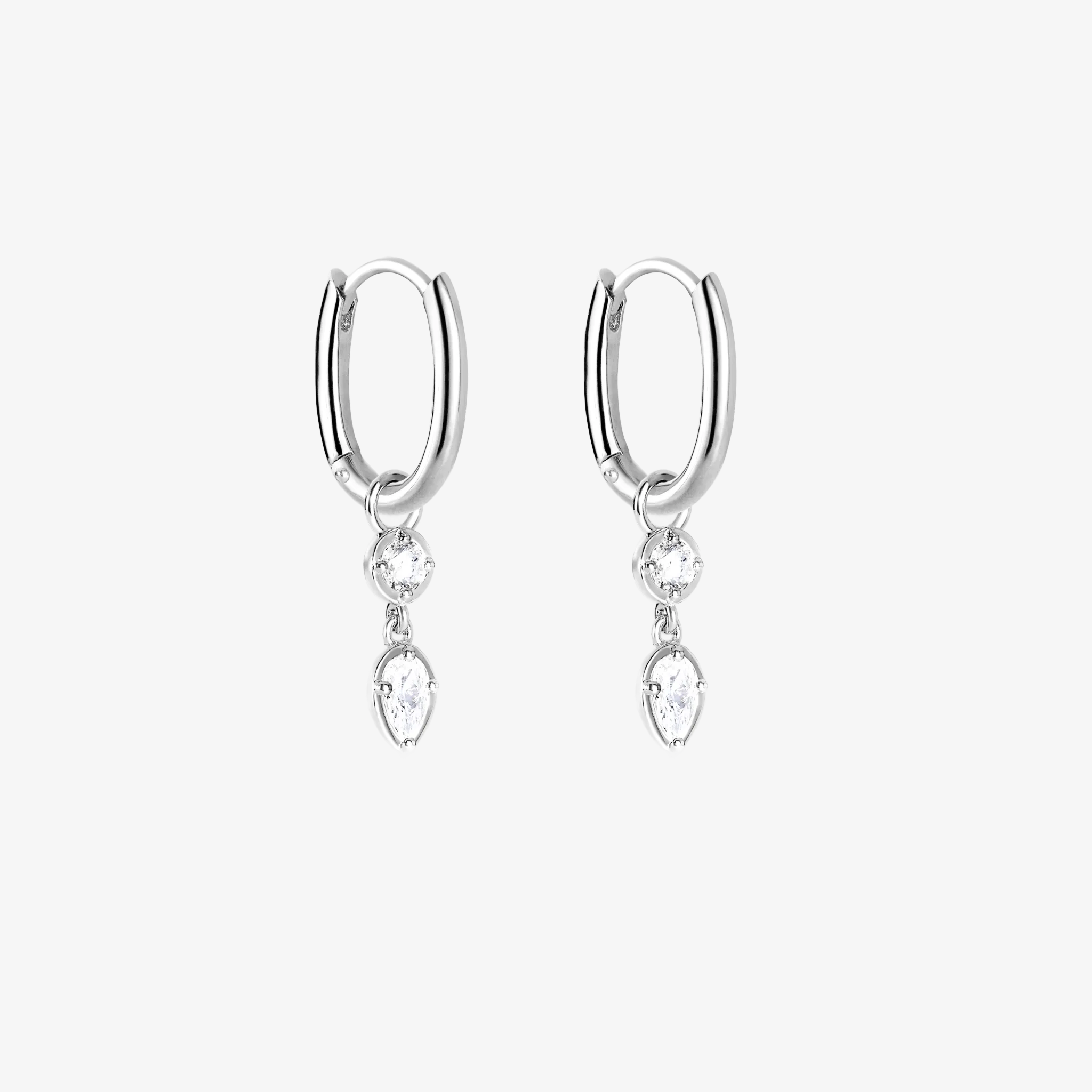 Essential Hoop og Mirror Drop Sølvbelagt Double