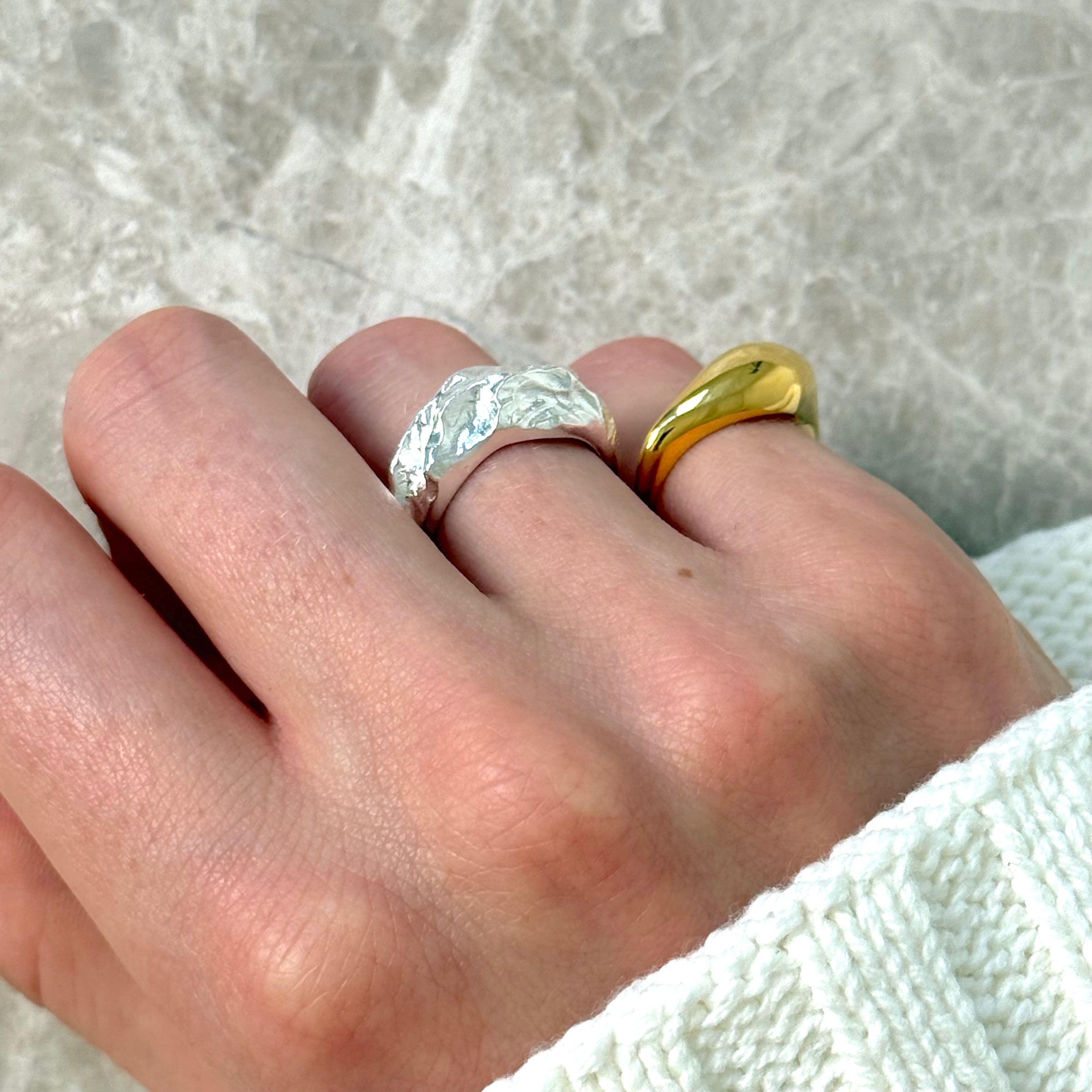 Magma Hammerschlag Silber Set