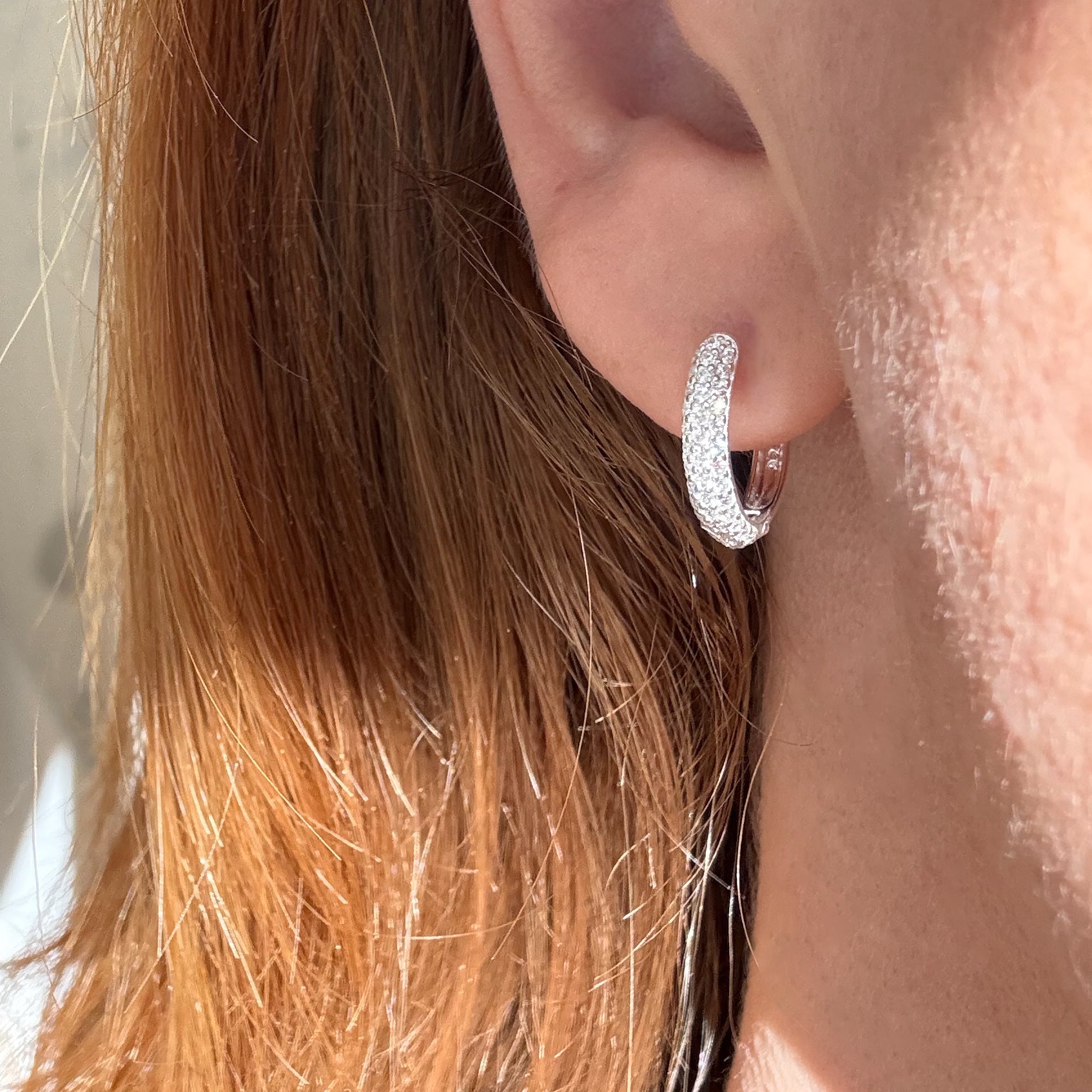 Kristall Hoops Silber