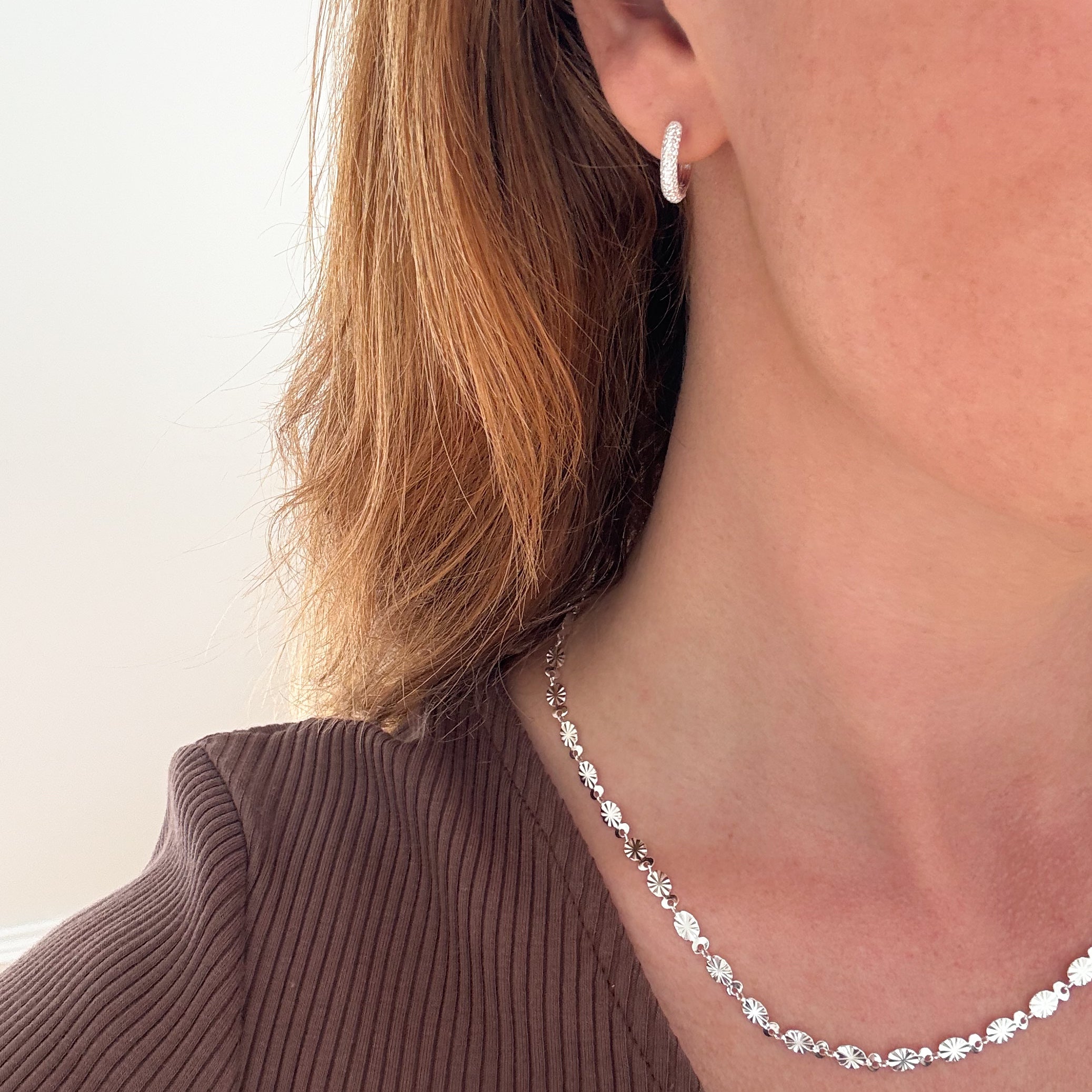 Kristall Hoops Silber