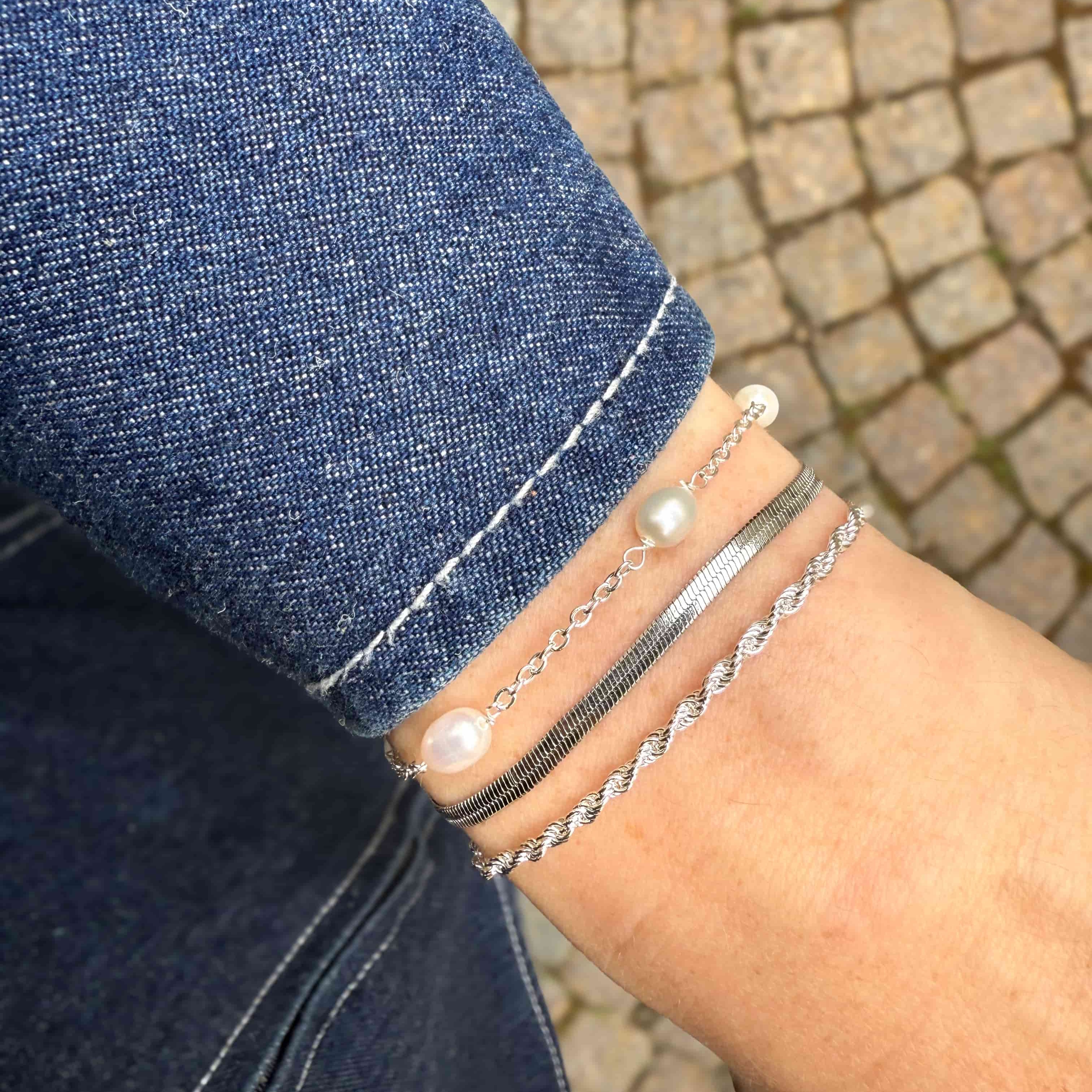 Gedrehtes Seilarmband versilbert