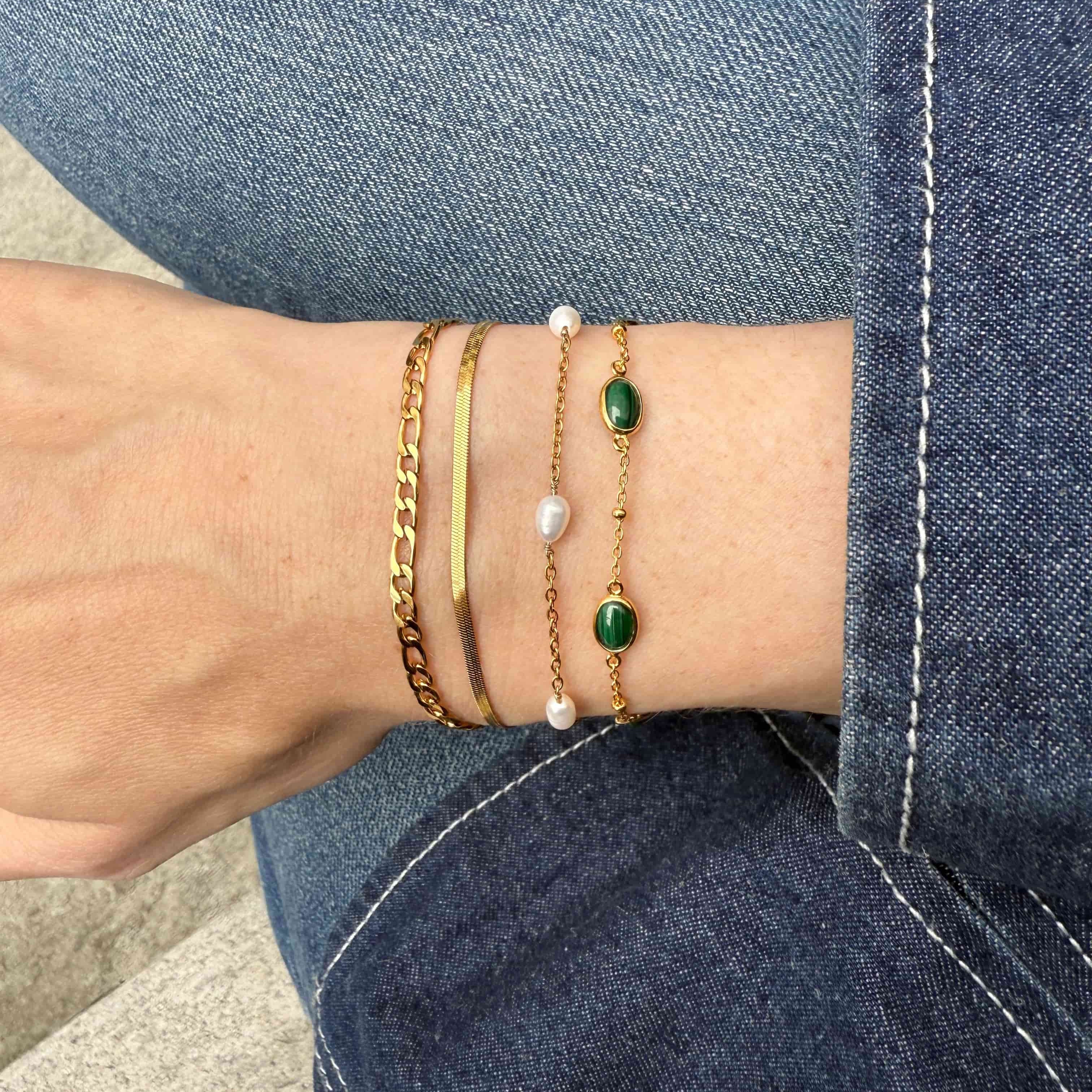 Flaches Schlangenarmband 2mm vergoldet