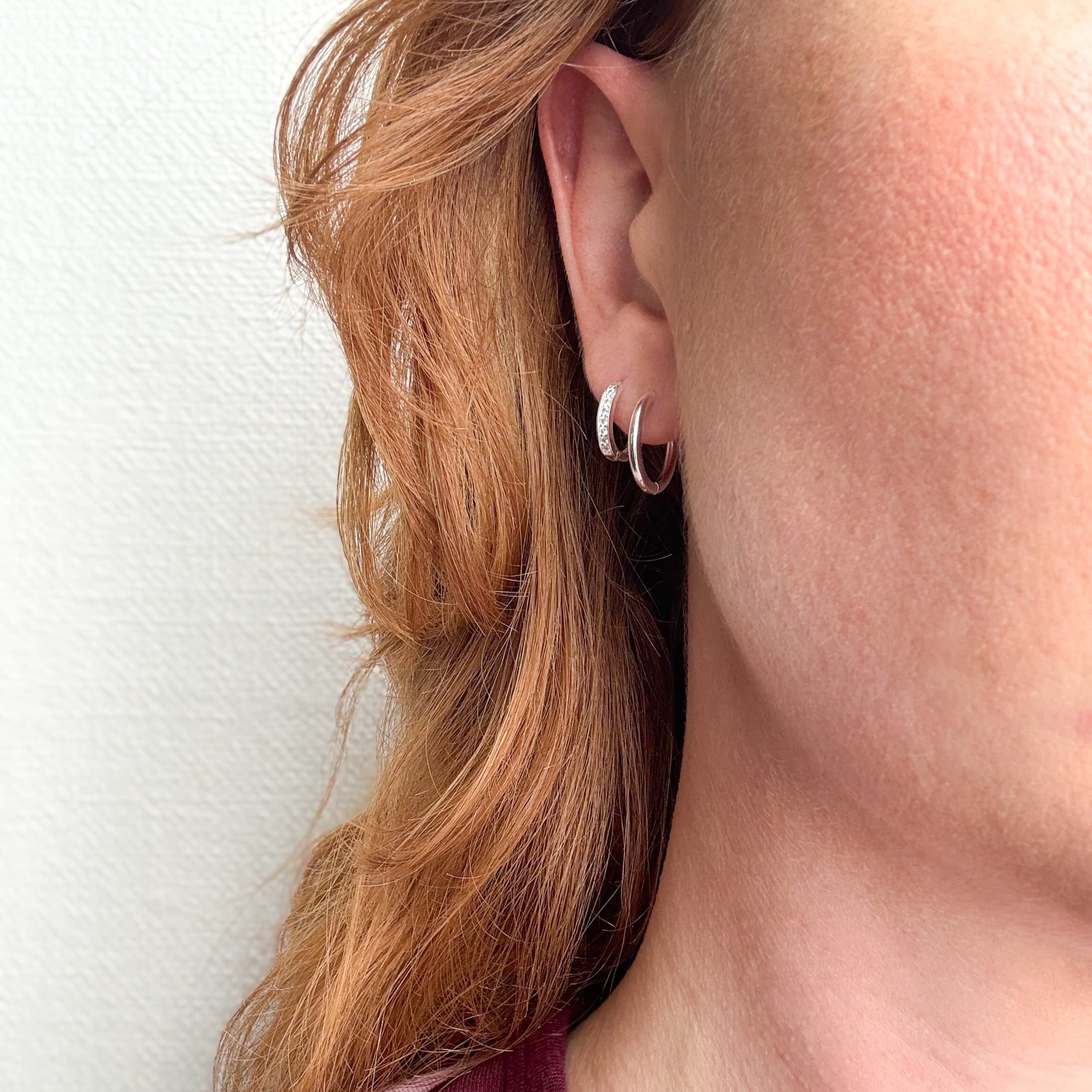 Kristall Ohrringe 14 mm Silber
