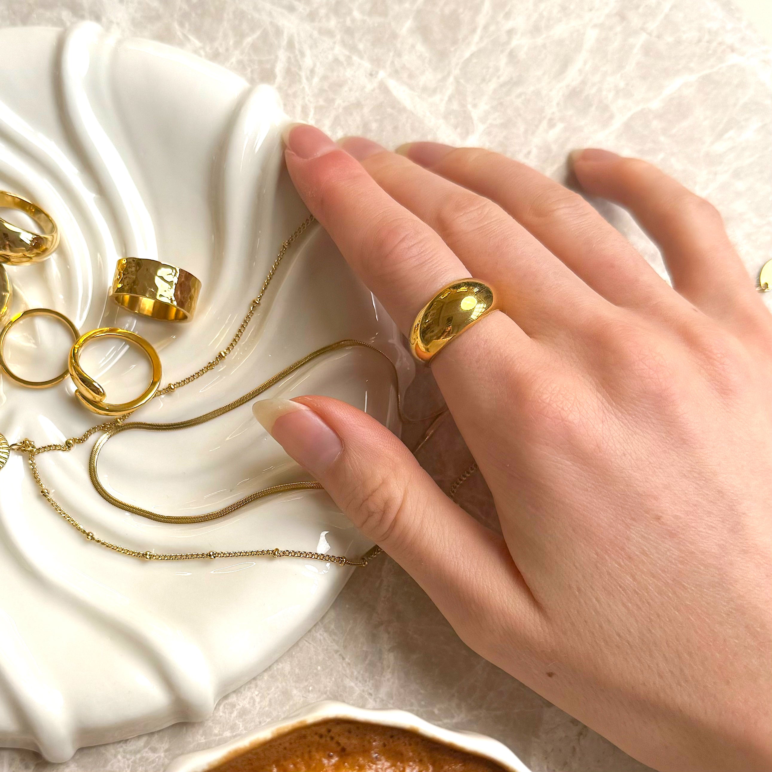 Klassisches Chunky Set: 1 Ring & 1 Ohrring