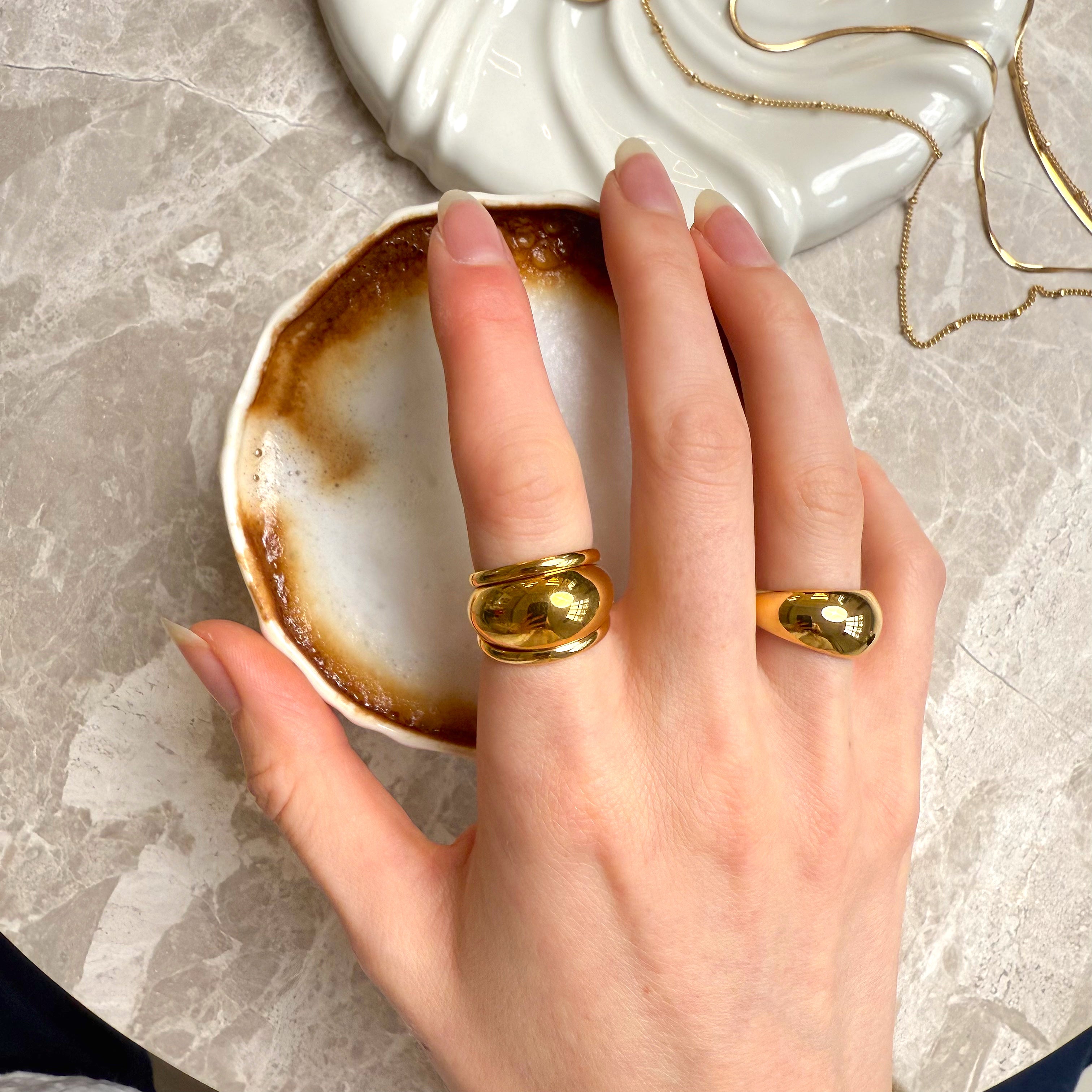 Klassisches Chunky Set: 1 Ring & 1 Ohrring