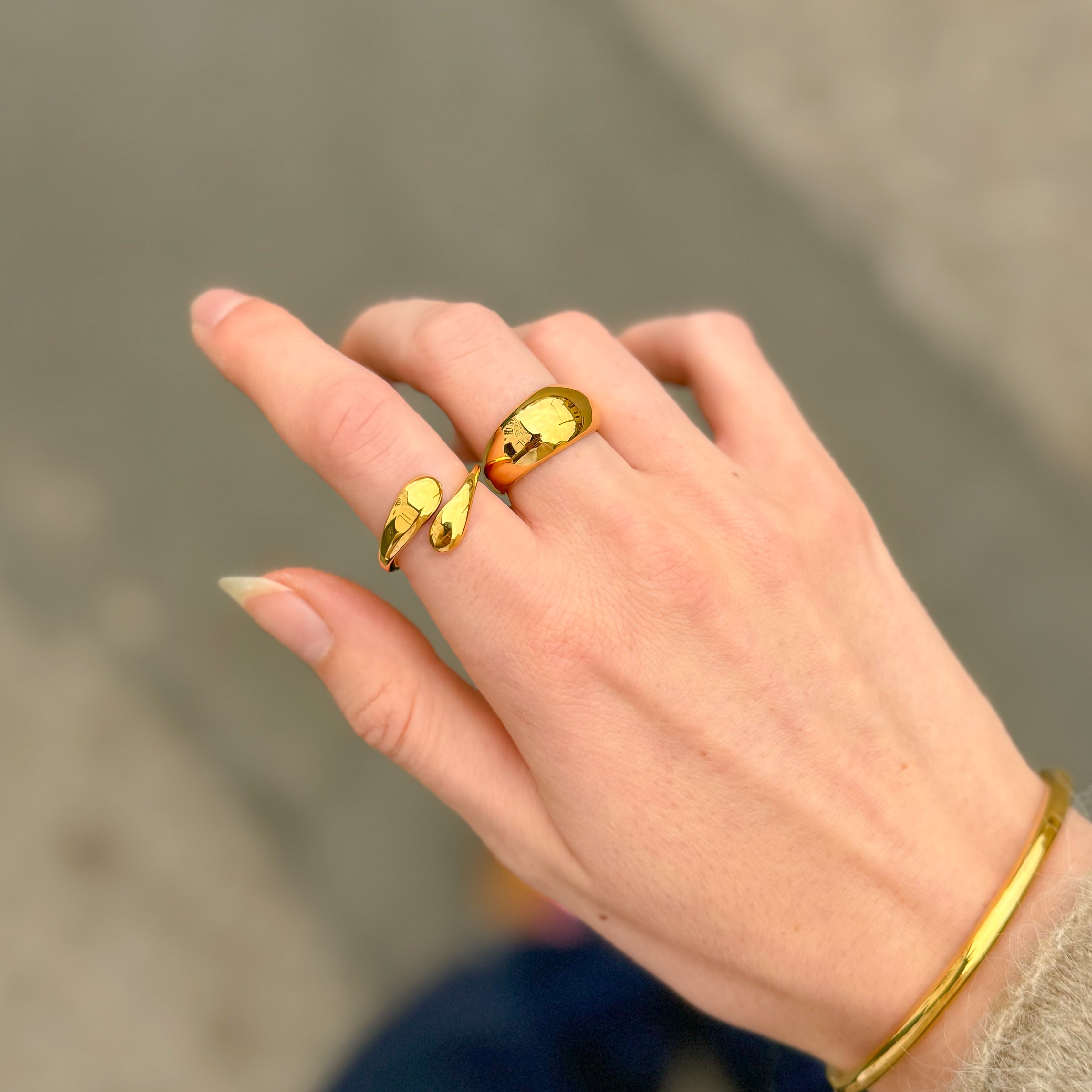 Klassisches Chunky Set: 1 Ring & 1 Ohrring