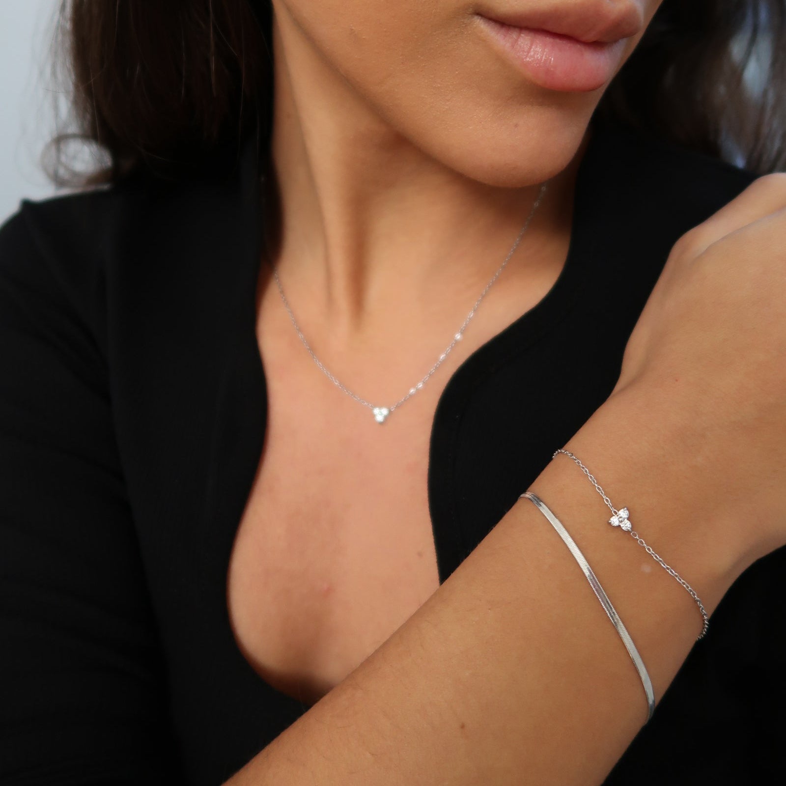 Trinity Krystal Armband silberfarben