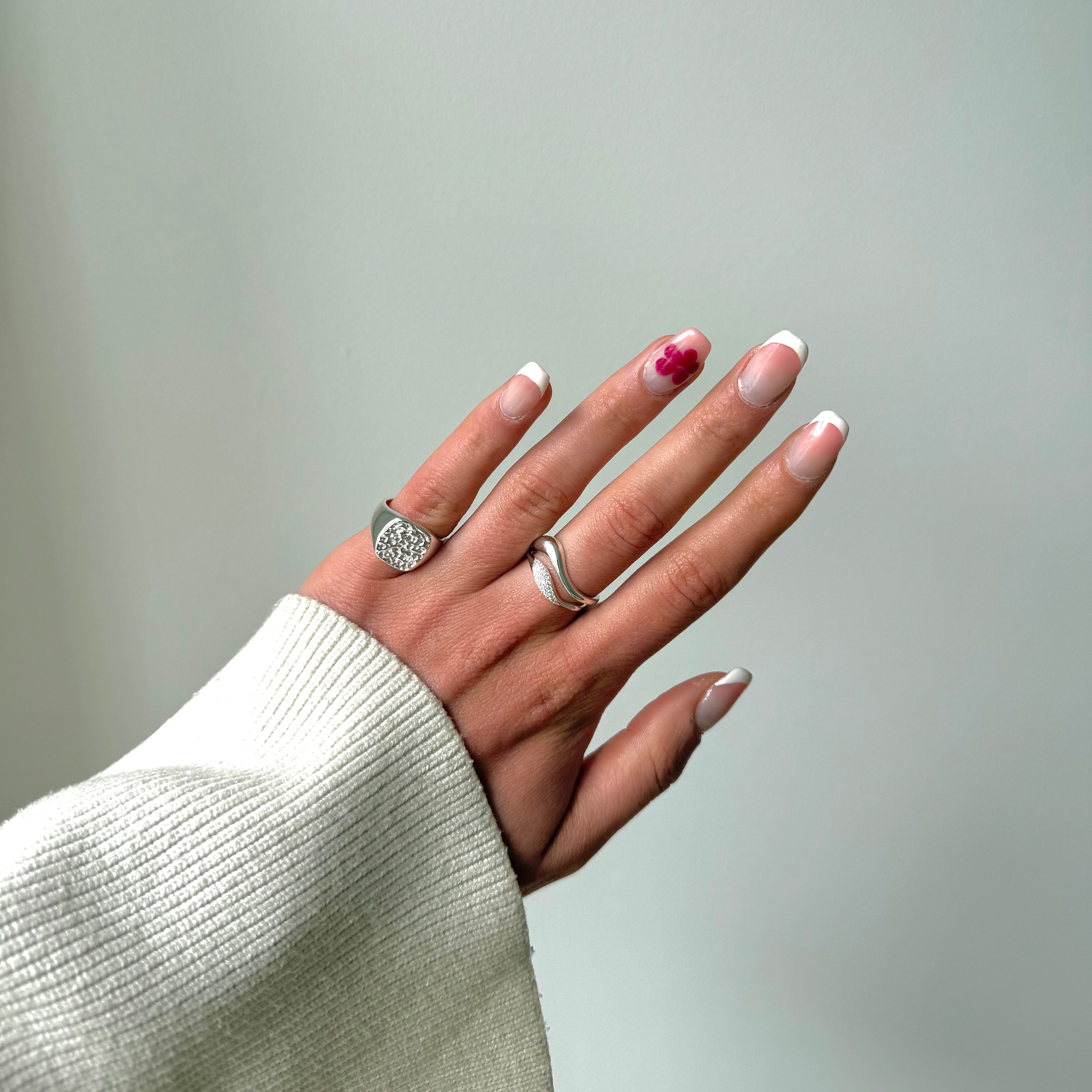 Wave Kristall Ring Silber