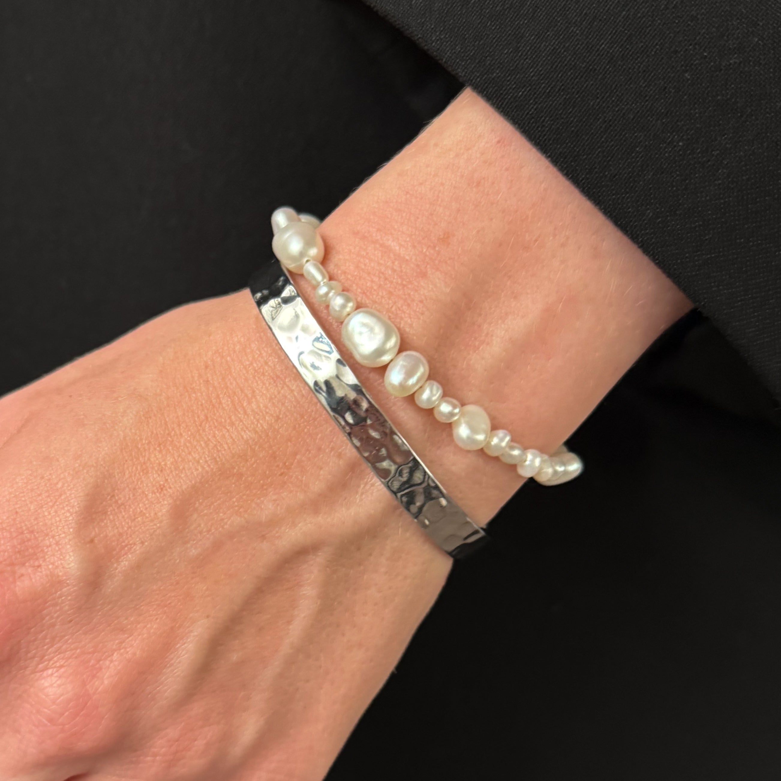 Studenten Hammerschlag-Armband versilbert