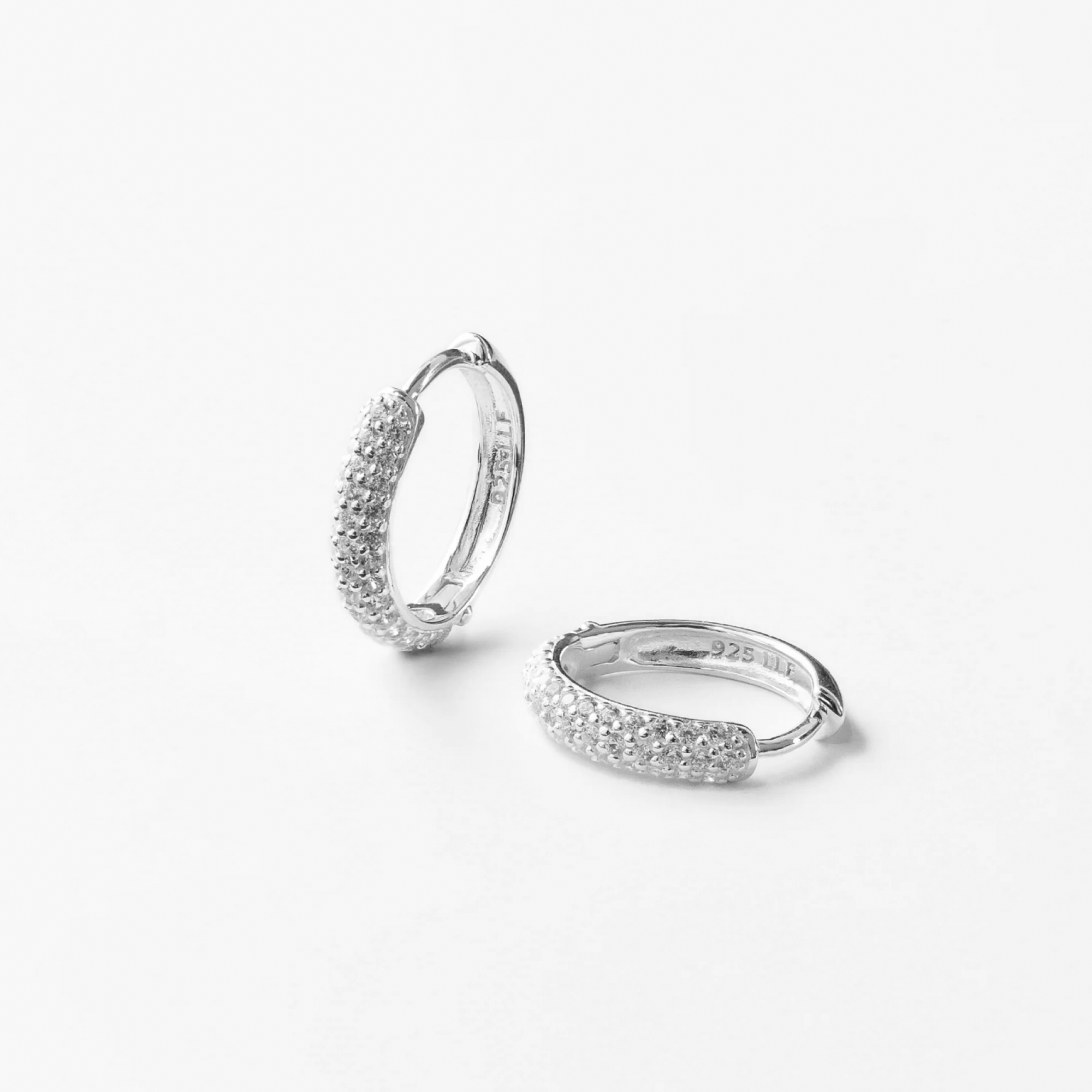 Kristall Hoops Silber
