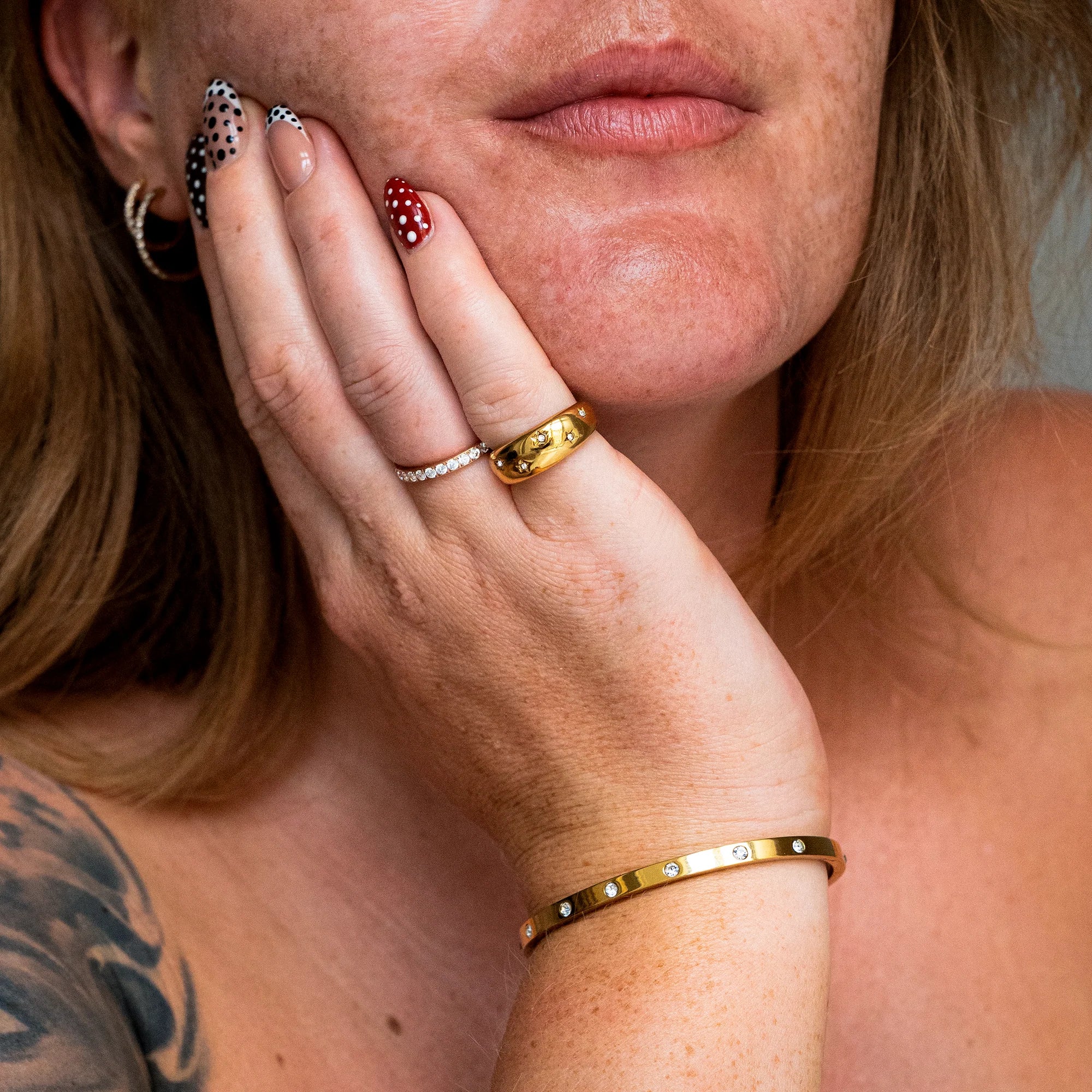Kristall Rund Armreif Set