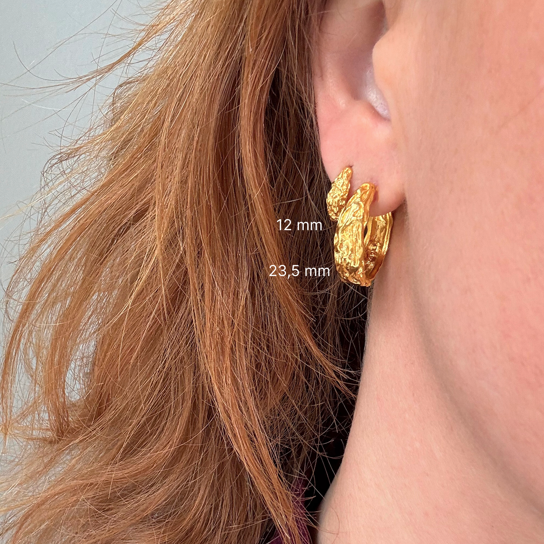 Melted Hoop 12 mm vergoldet