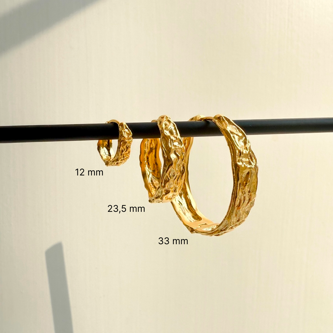 Melted Hoop 33 mm vergoldet