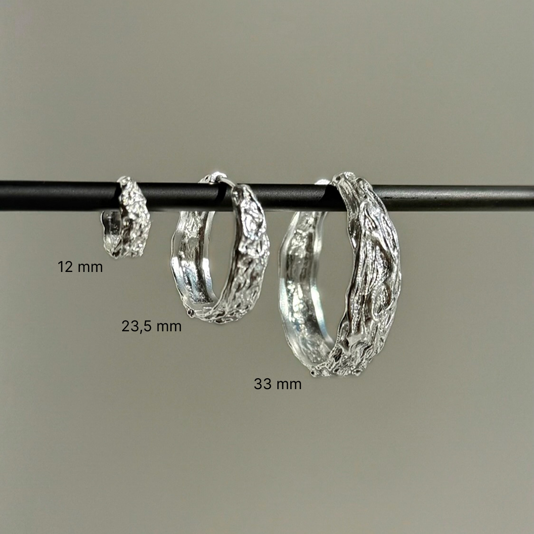 Melted Hoop 12 mm Silber