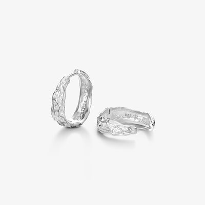 Melted Hoop 23,5 mm Ørering Sølv