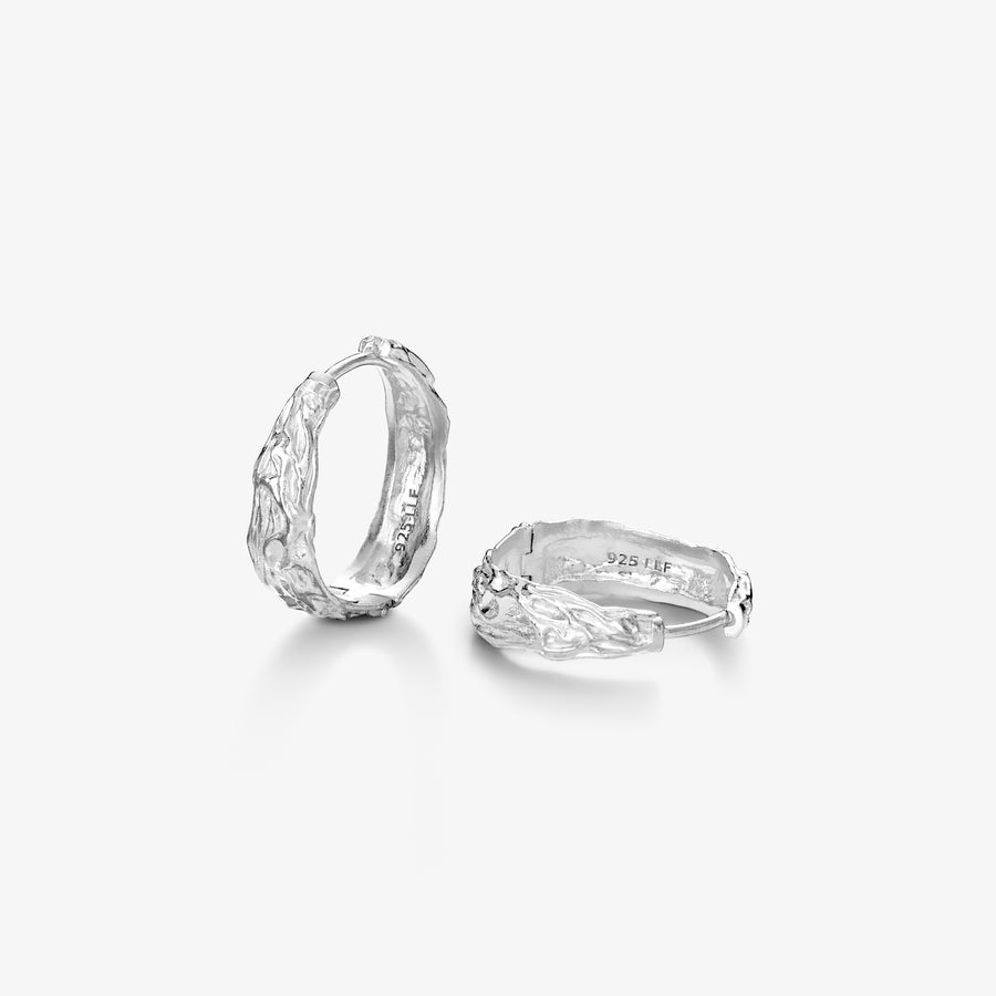 Melted Hoop 23,5 mm Ørering Sølv